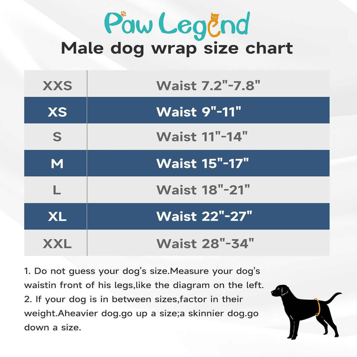 Paw Legend Pañales lavables vientre cachorros(paquete 3, S)