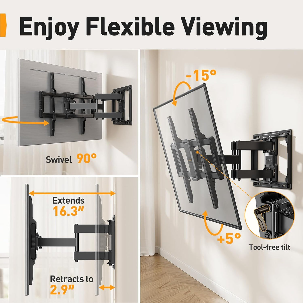 Soporte de Pared Perlegear para TV 40-86 Max VESA 600 PGLF15