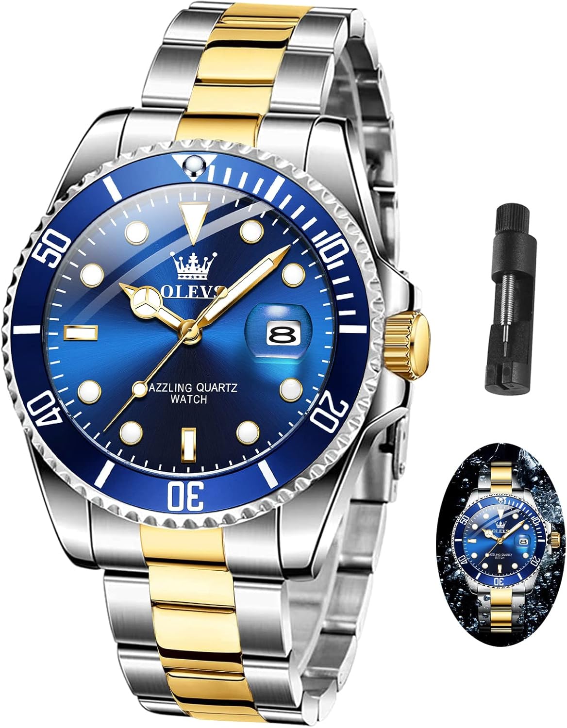 Reloj de analógico impermeable de hombre 2870-5585 OLEVS