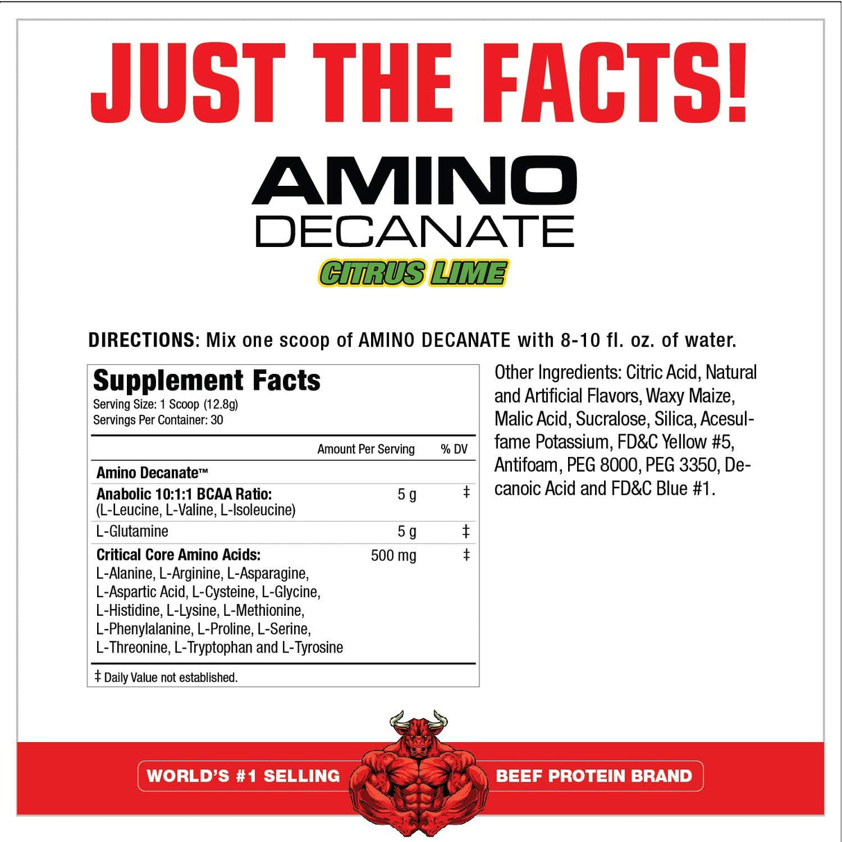 Amino Decanate MuscleMeds, 384g, Sabor Citrón Lima