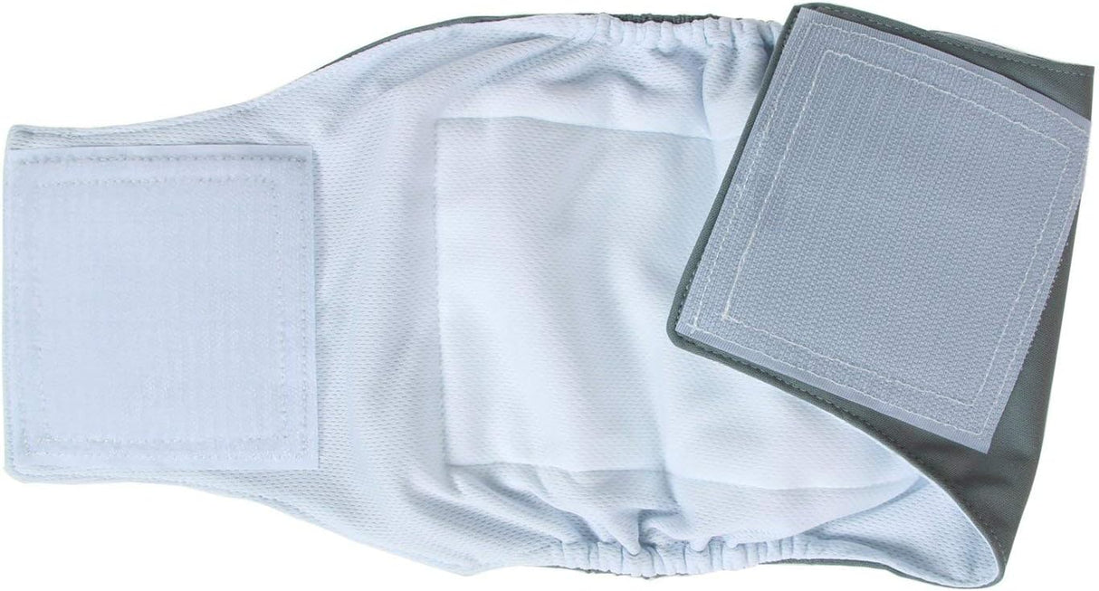 Pañales envolventes reusables perros machos, Negro + gris + azul lago