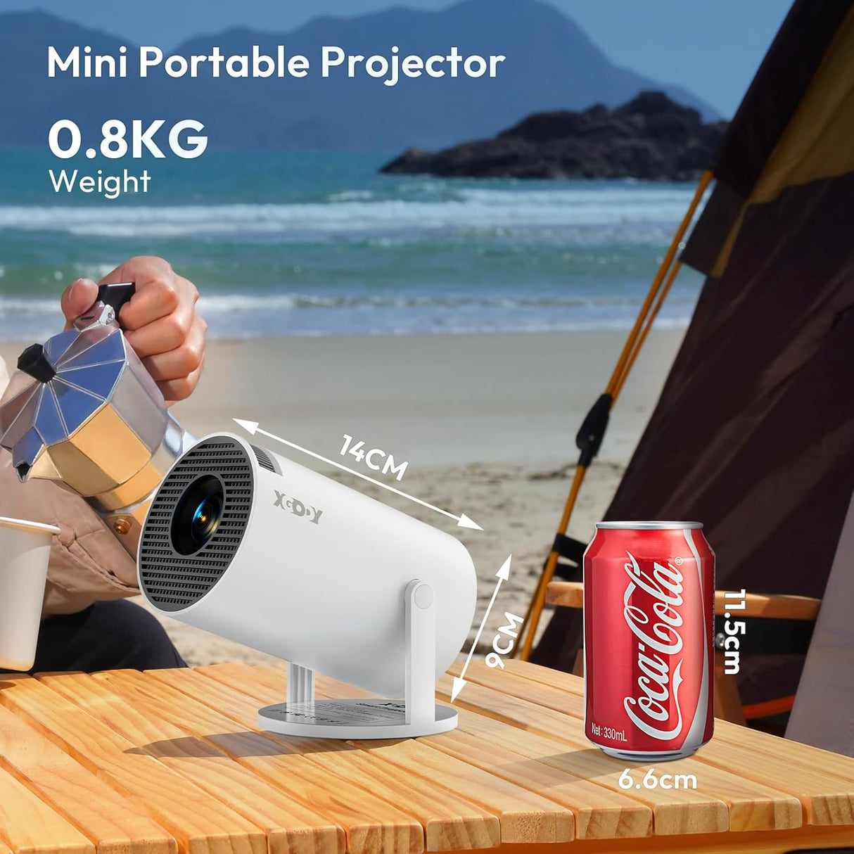 Proyector Mini Smart XGODY 4K, WiFi6, Bluetooth 5.0, Gimbal 3