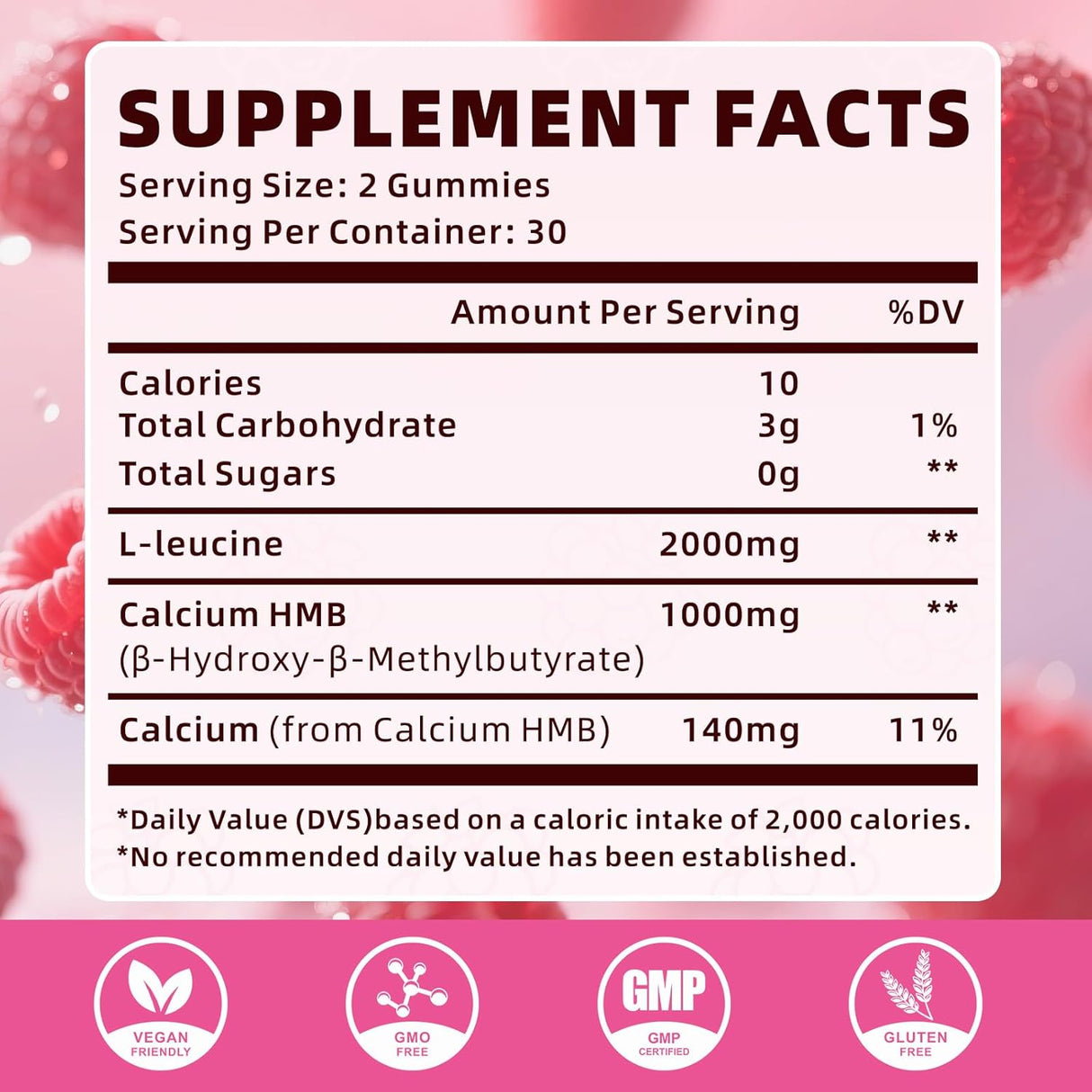 Gominolas HMB y Leucina para músculo, 3000mg, 120u