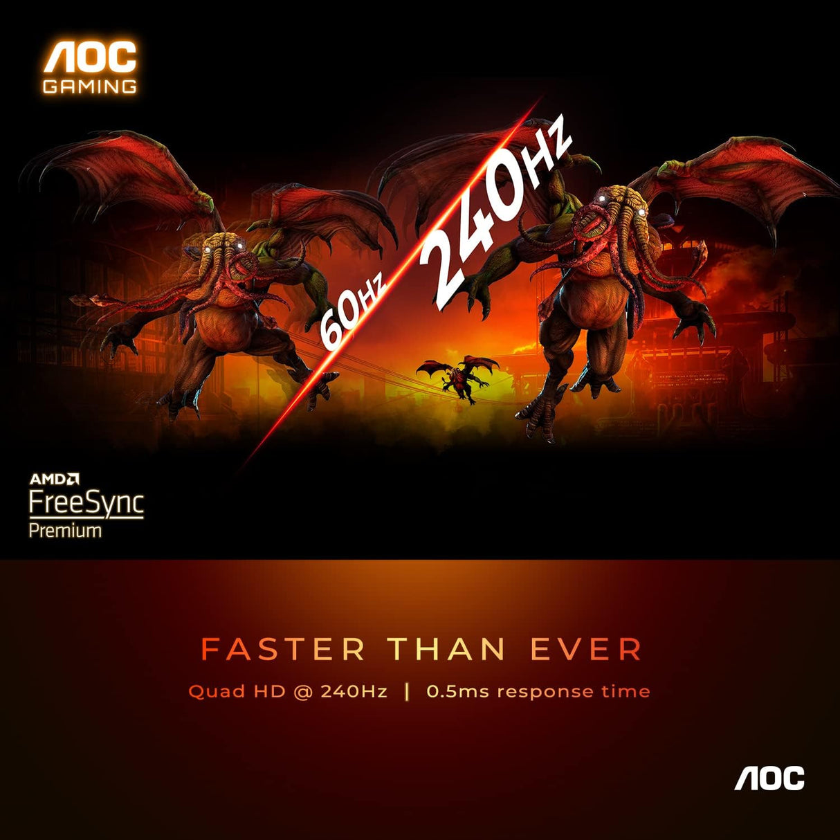 Monitor Gaming Curvo AOC CQ27G3Z 27 QHD 240Hz 0.5ms