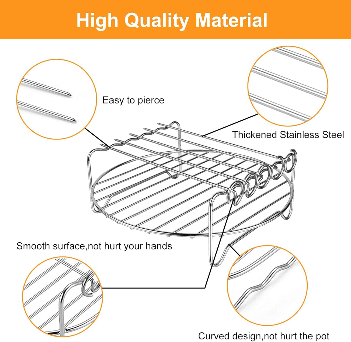 Soporte para freidora de aire, Ninja, 2 niveles con pinchos