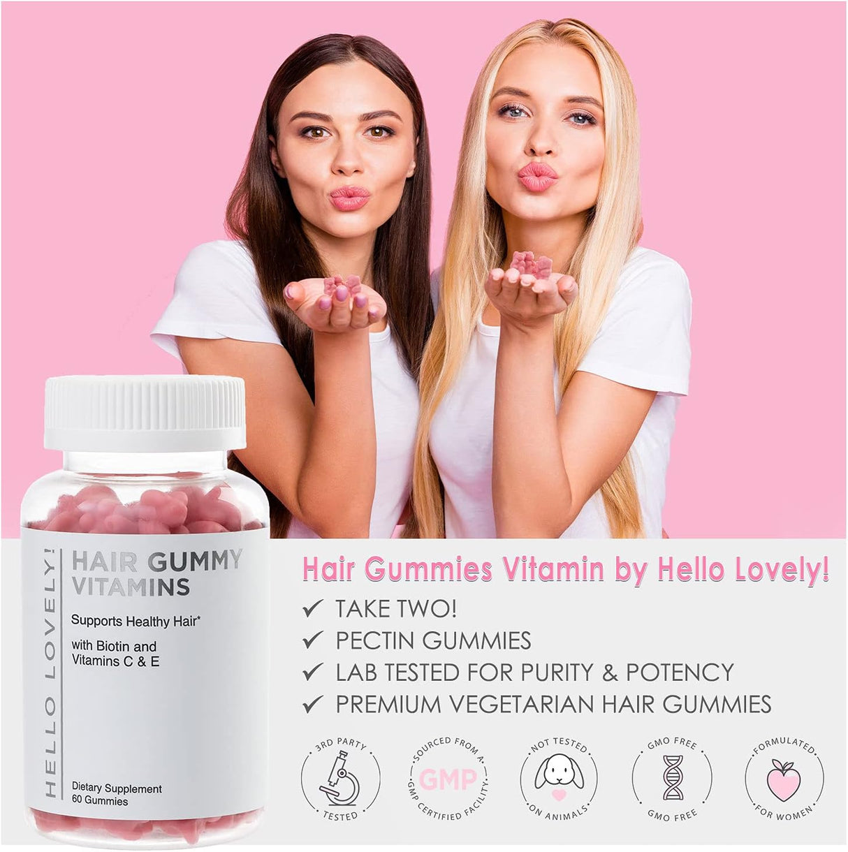 Suplemento Gomitas de vitaminas para el cabello con biotina