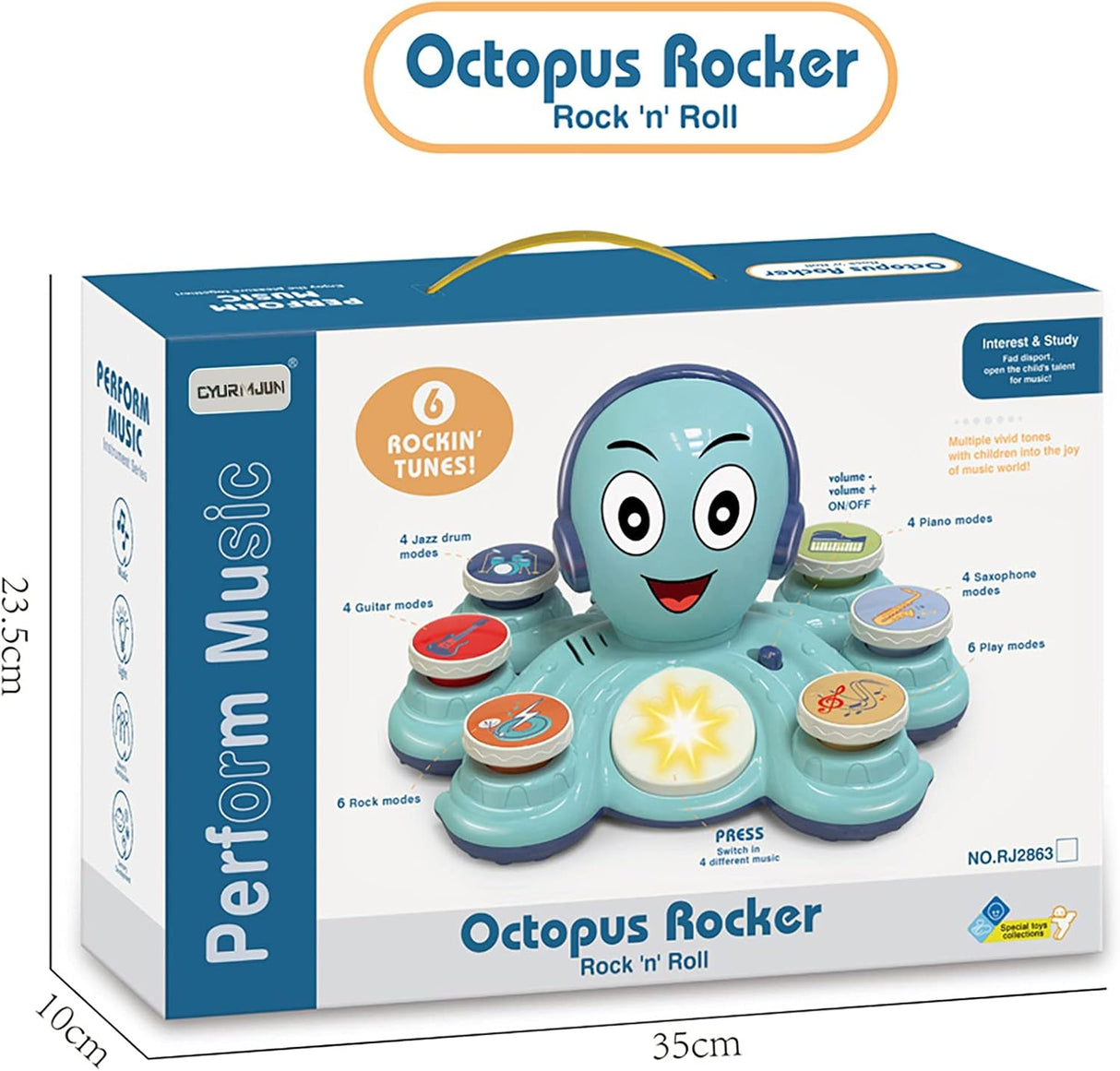 Juguete Musical Octopus, Aprendizaje para Niños, Educativo, Modelo 2023