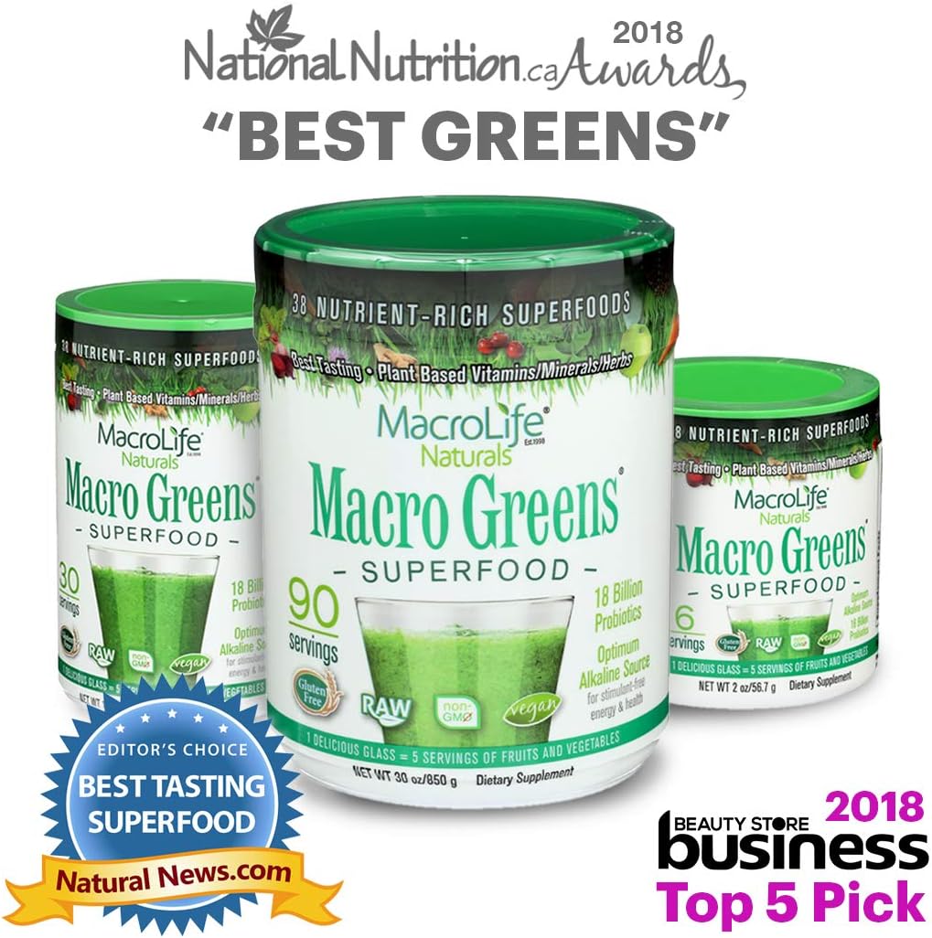 MacroLife Naturals Macro Greens: Superalimento 10oz (30 Serv.)