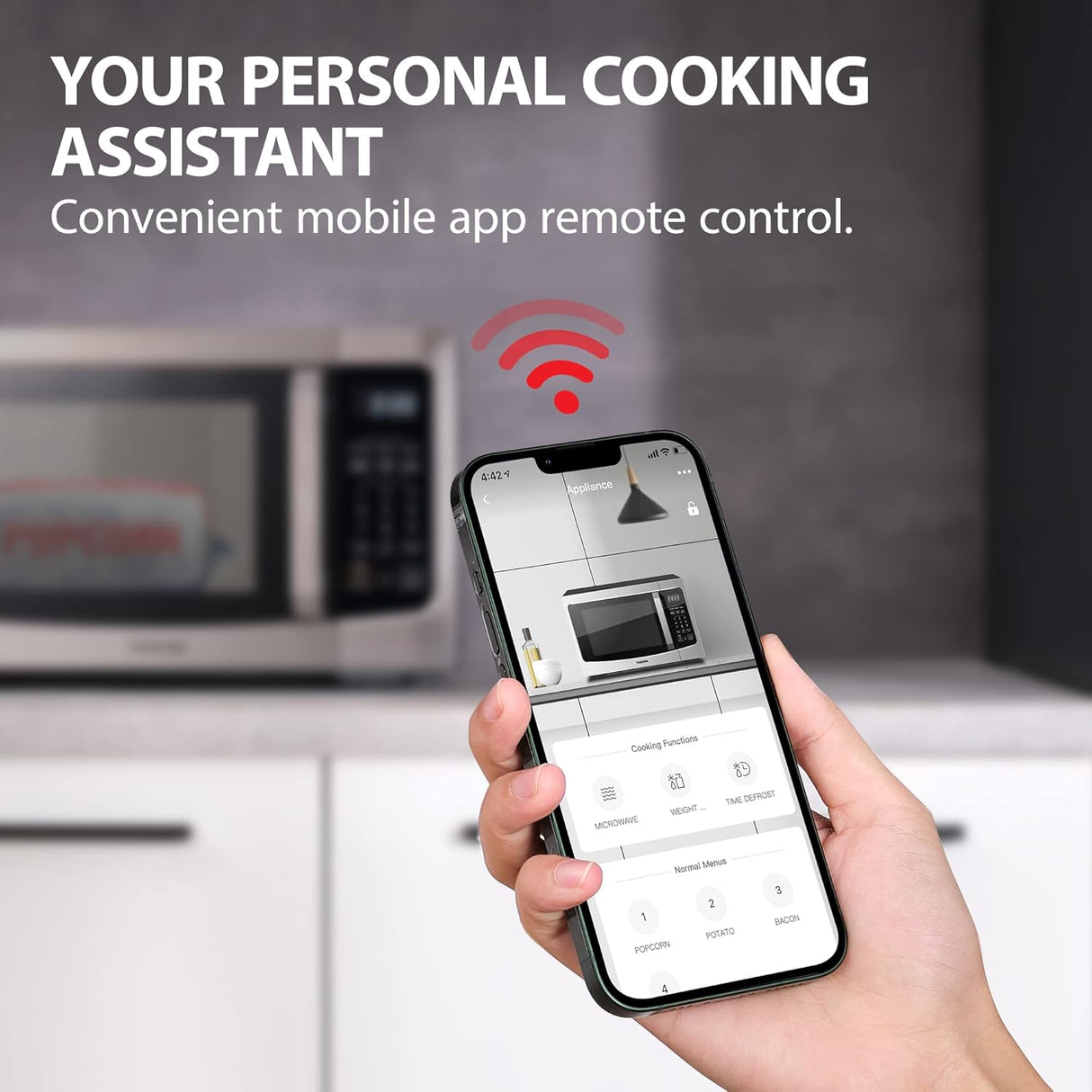 Microondas Toshiba ML-EM34P, 1100W, Control remoto y Alexa