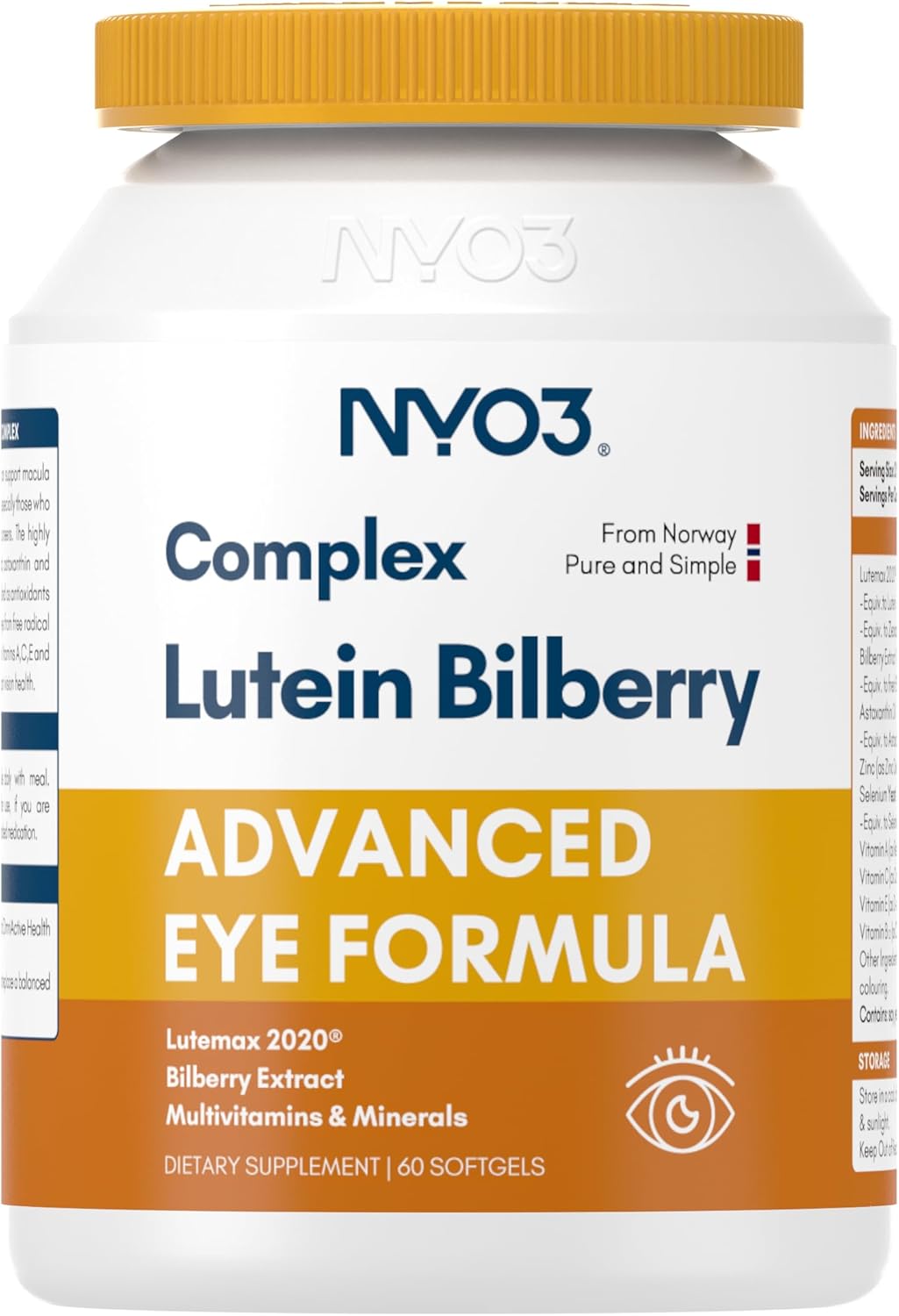 Suplemento de Luteína 20mg y Zeaxantina, Lutemax 2020, 60 cápsulas