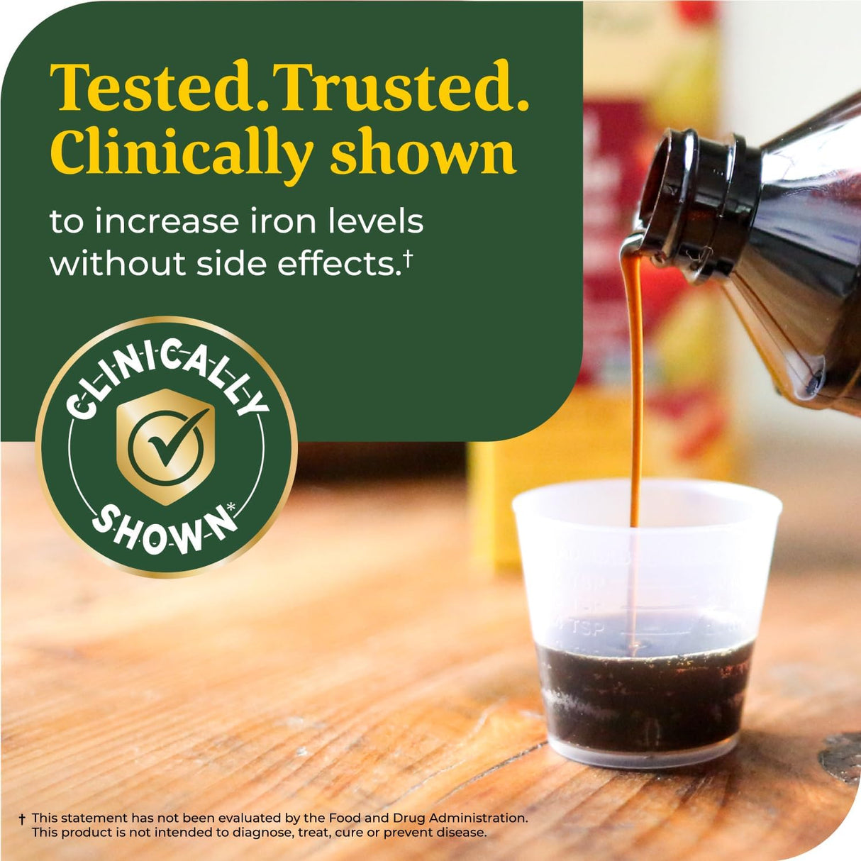 Suplemento de hierro líquido hombres y niños, vegano, 7.7oz