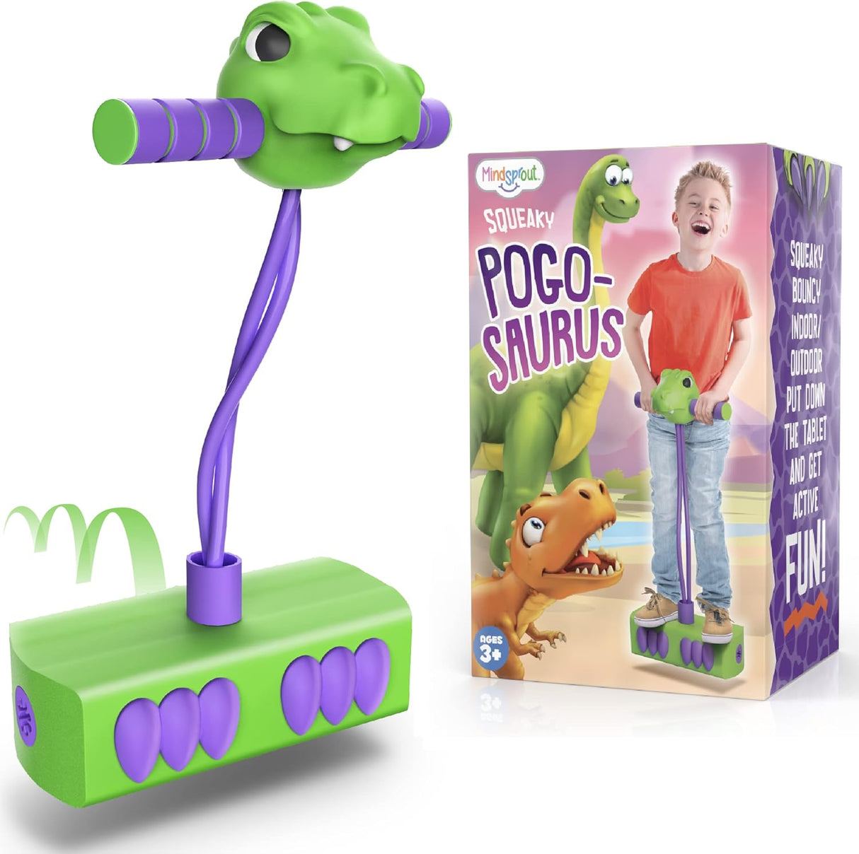 Pogo Saurus de MindSprout | Saltador de espuma para niños