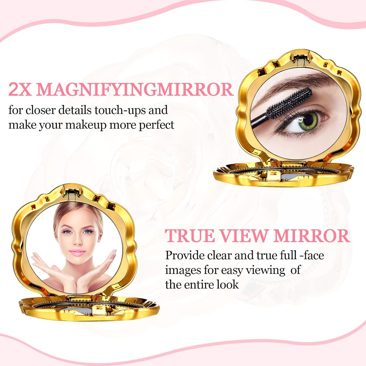 Espejos Compactos de Rosa para Recuerdos de Boda y Quinceañera