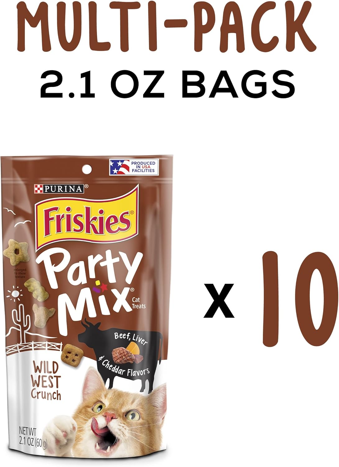 Golosinas para gatos (10) bolsas de 2.1 onzas Carne de res