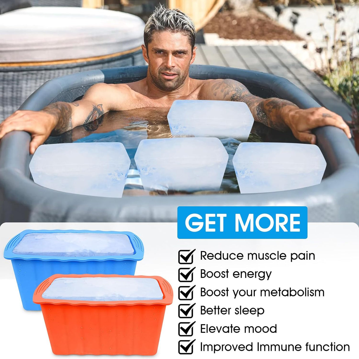 Moldes de Hielo Haldane 6PCL para Baño de Hielo, 38LB