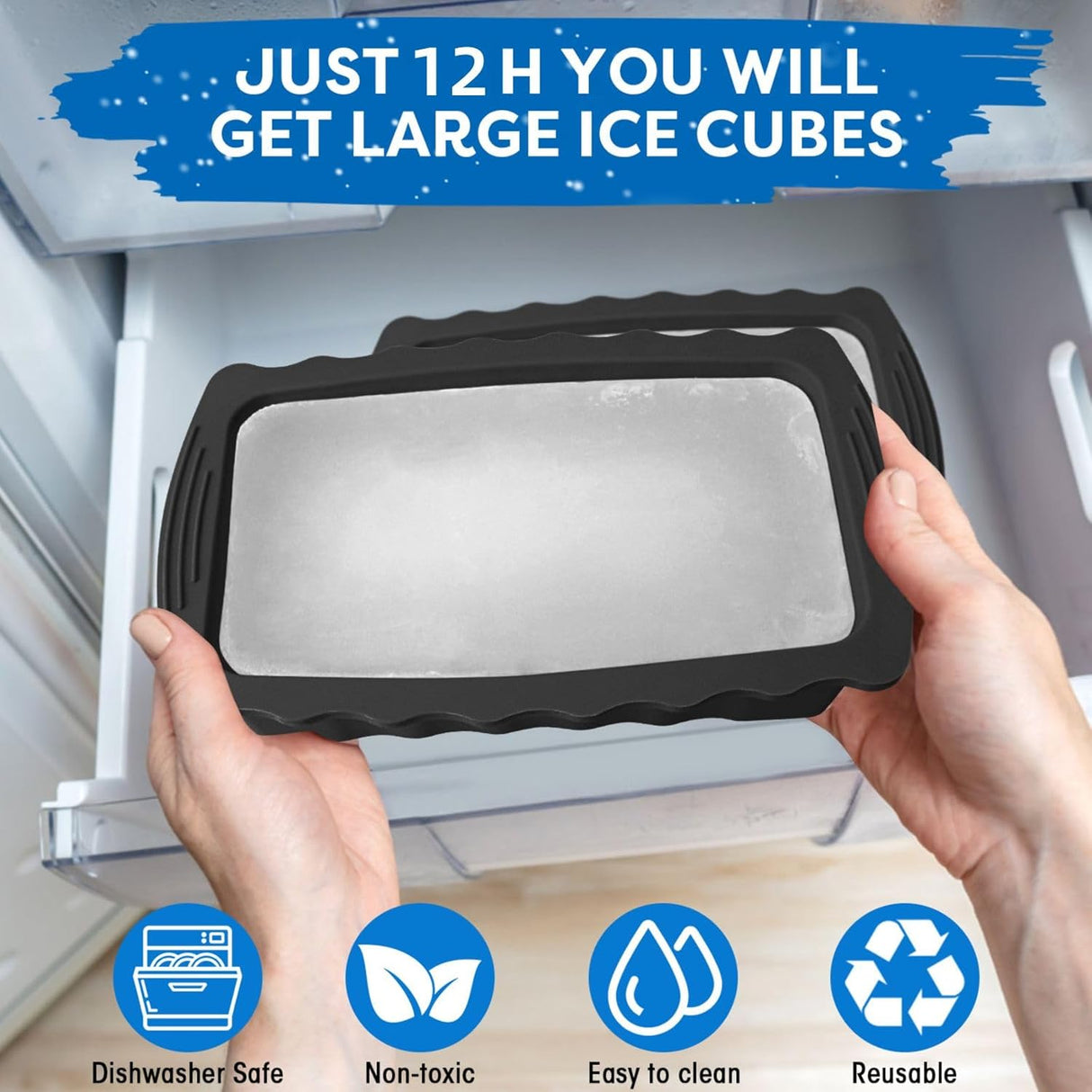 Moldes de Hielo Haldane 2PC XL, Silicona Reforzada, 6LB