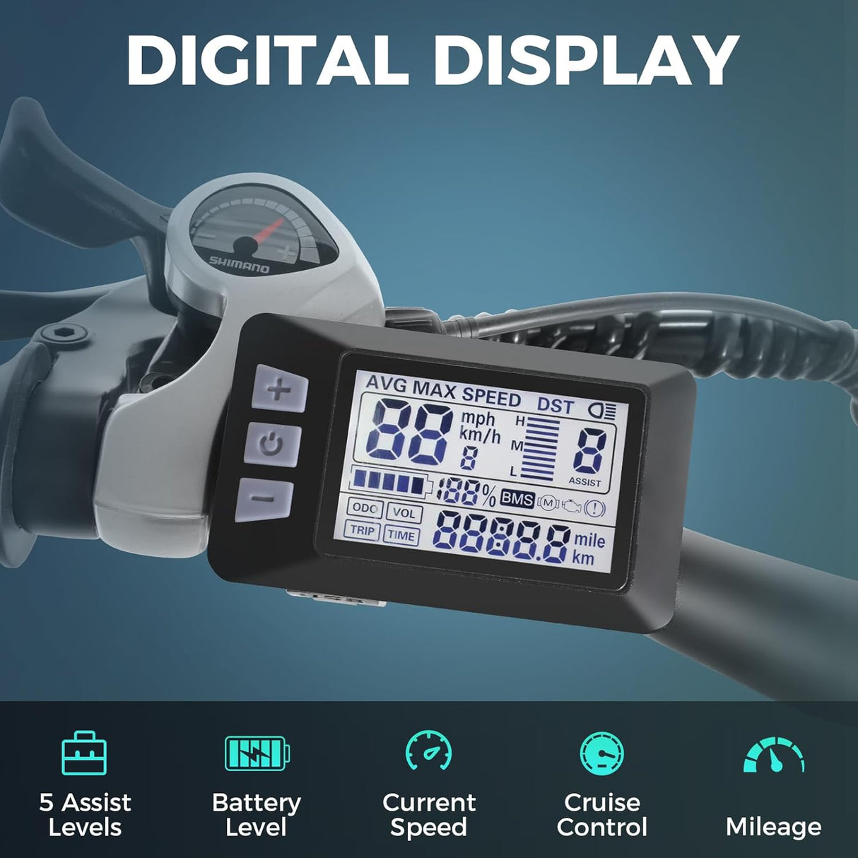 Bicicleta eléctrica ANCCHER 500W, 750W, batería 48V, 55 millas