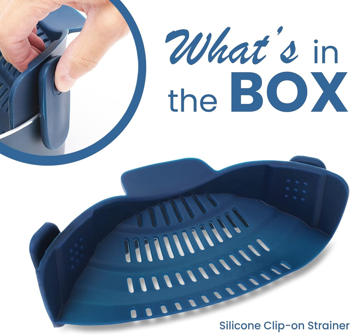 Colador de silicona con clip azul NutriChef NCCW14SBLUSDRA