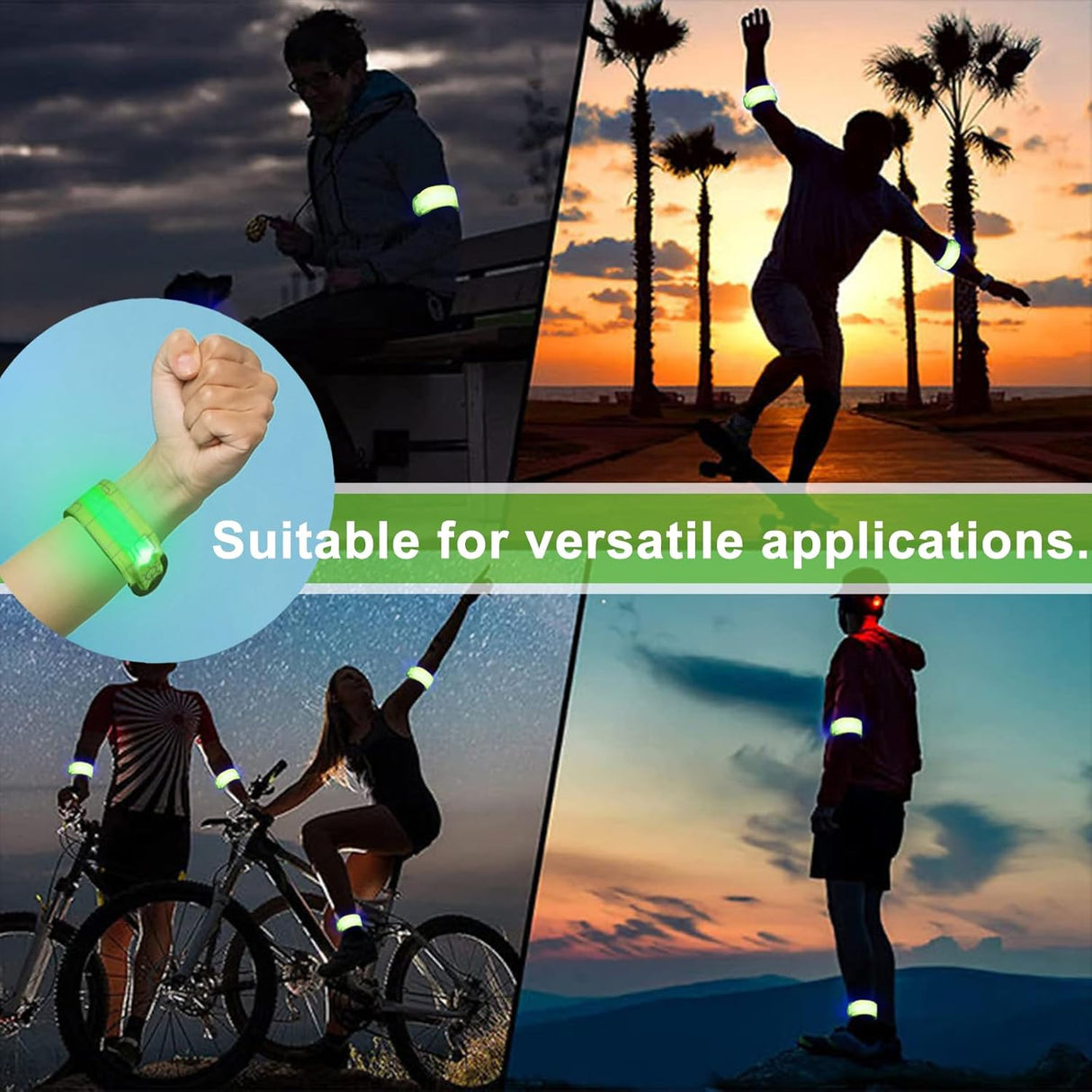 Brazalete LED Recargable USB para Correr y Ciclismo