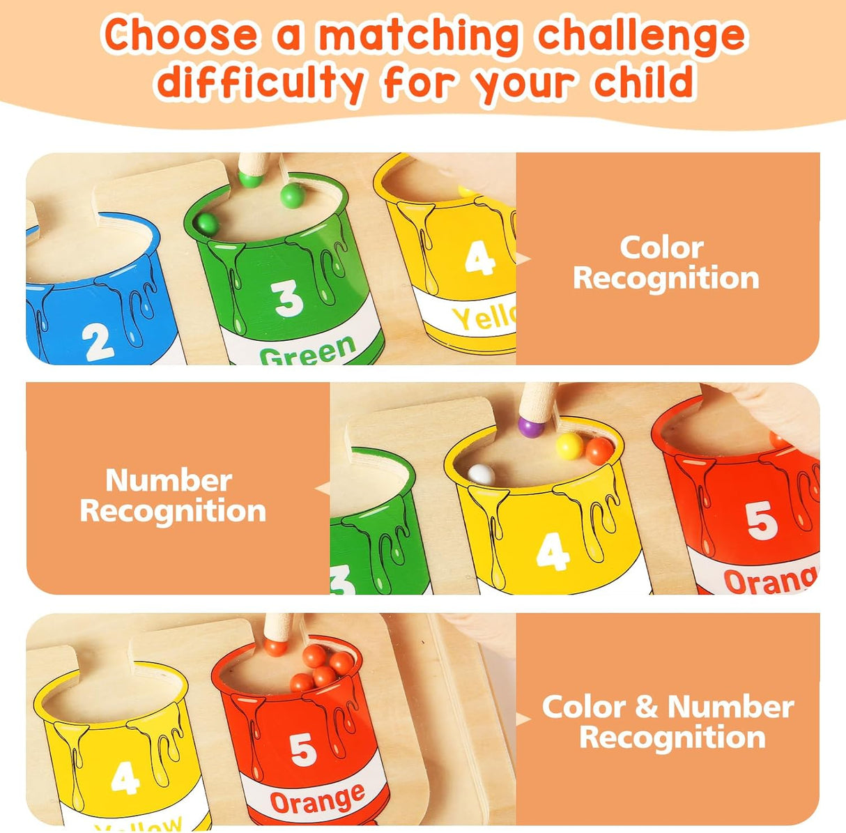 Juego Magnético de Números y Colores, Montessori, 3 Años+