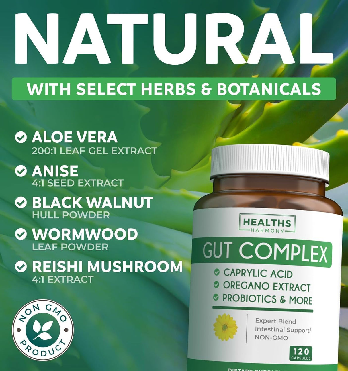 Suplementos Candida Support (120 cápsulas) – ácido caprílico