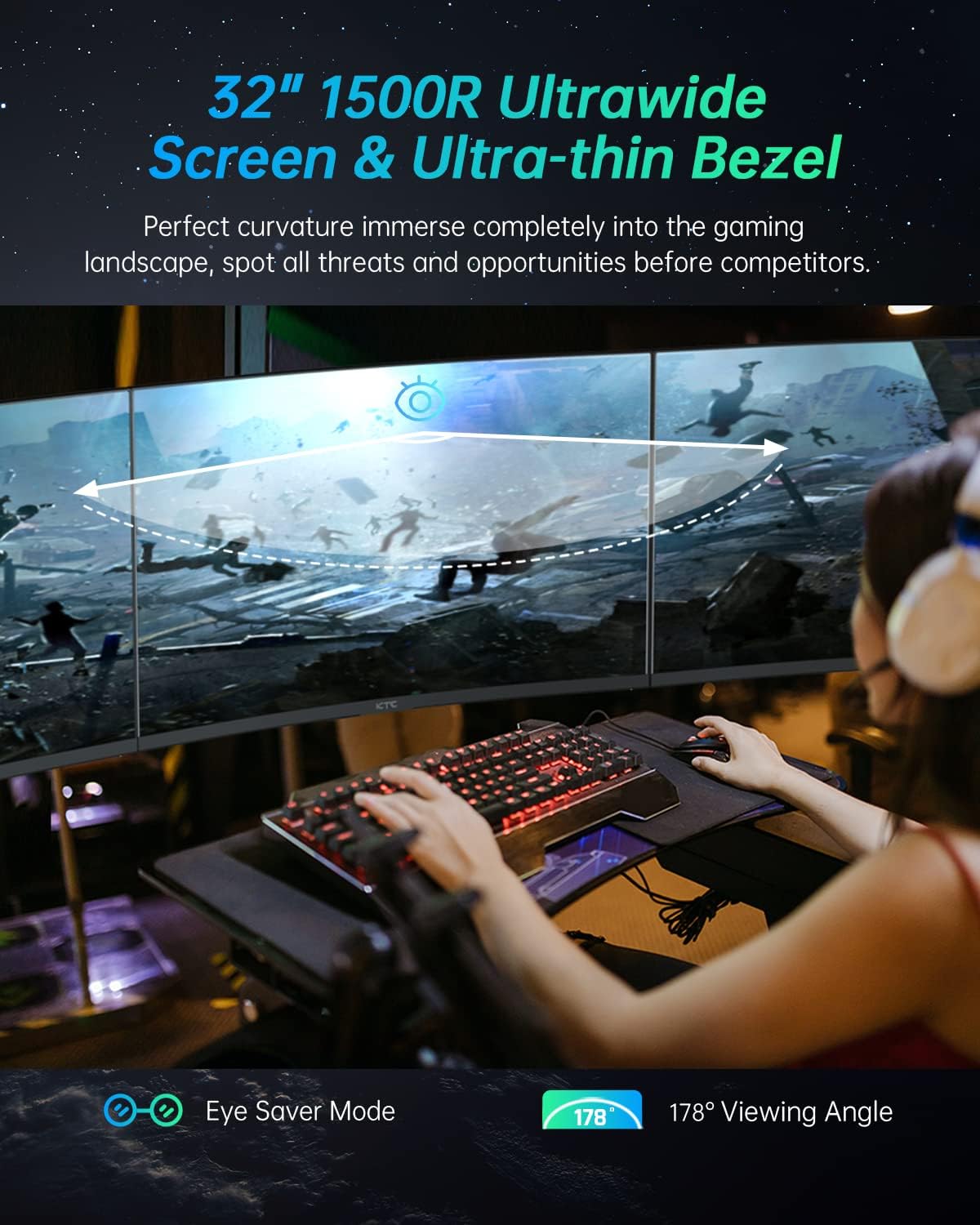 Monitor Curvo KTC 32, 2K 170Hz, 1ms, HDR, H32S17