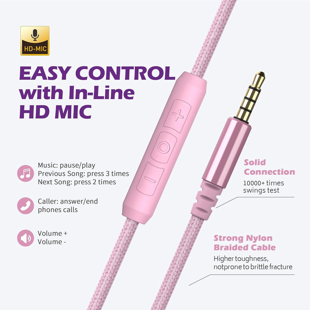 Auriculares AILIHE C8 con micrófono y control de volumen