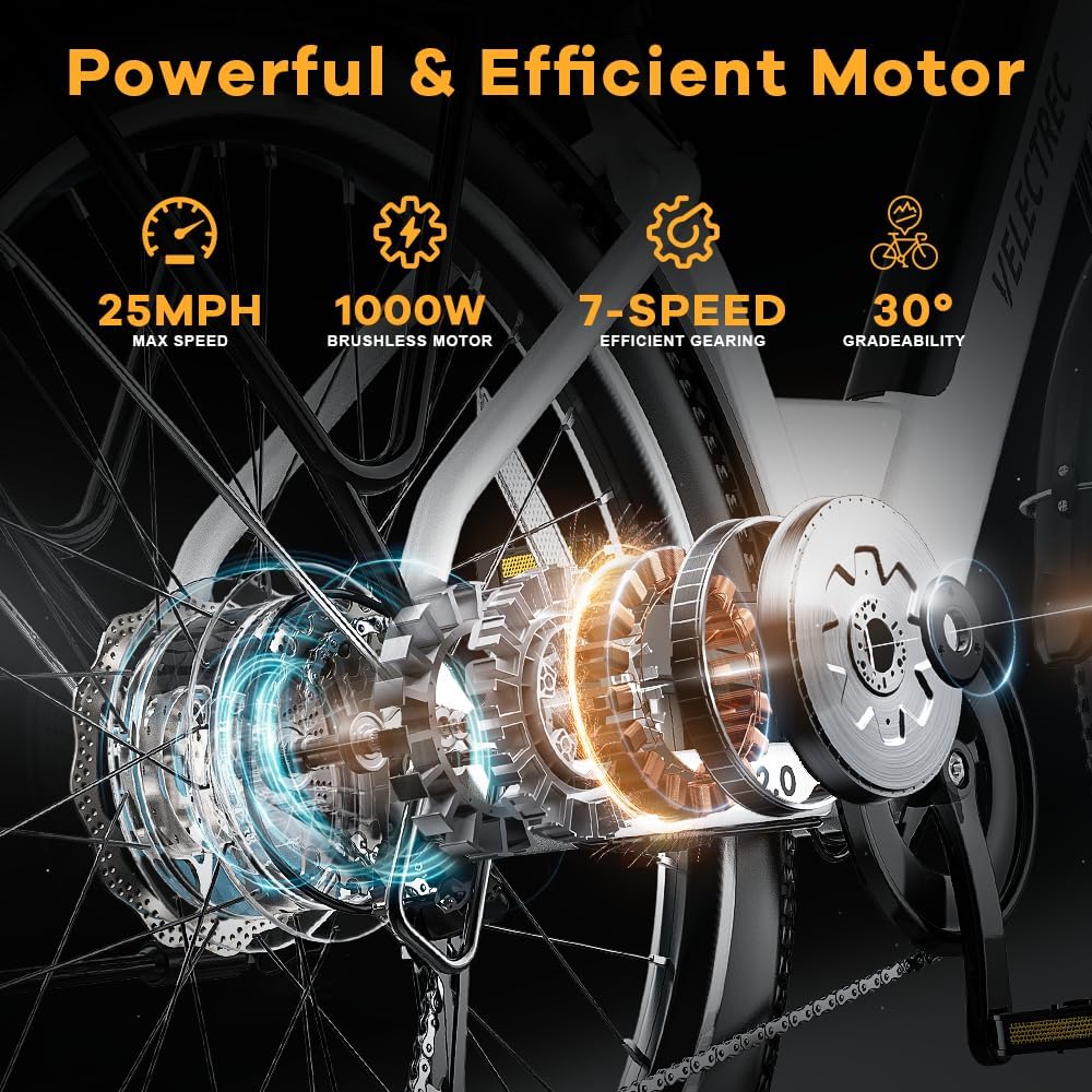 Bicicleta Eléctrica 1000W, 70 Millas, 26'' Montaña, Adulto