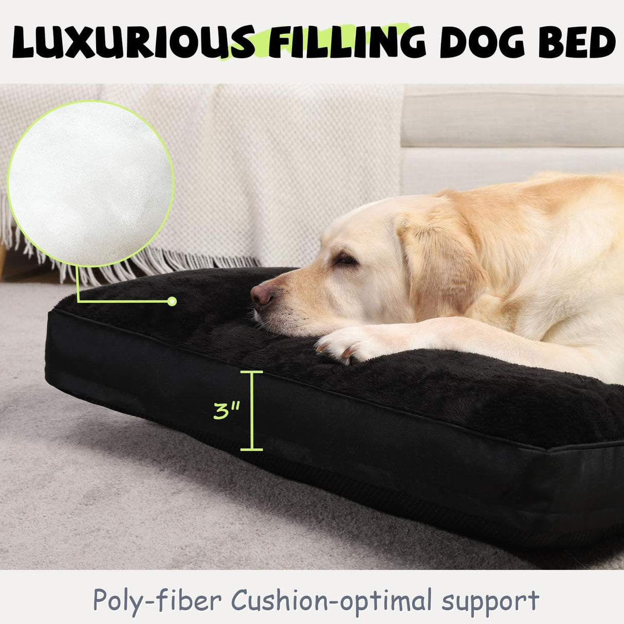 Cama para Perro Impermeable Deluxe con Funda Lavable 35x22