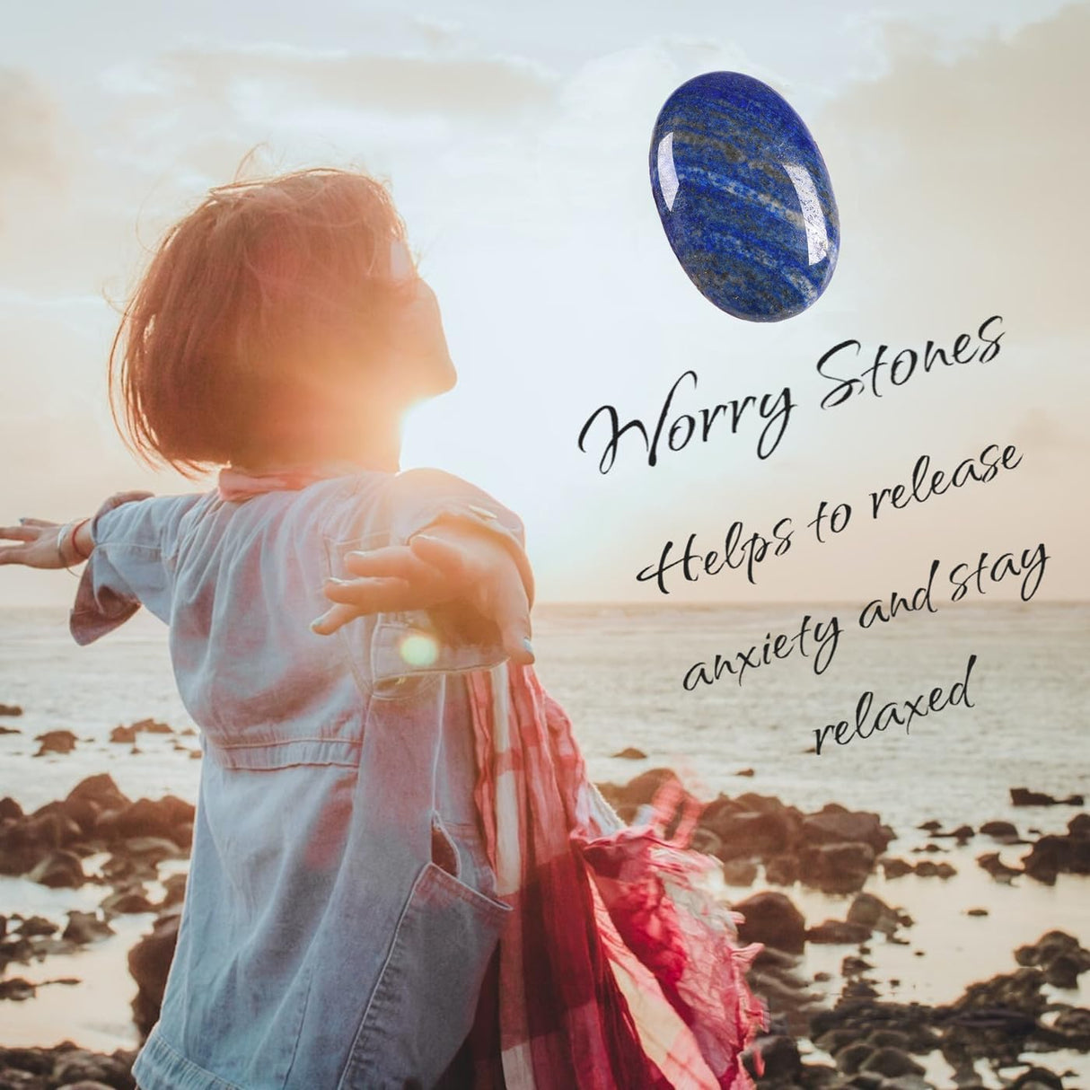 Cristales de lapislázuli de 2.4 pulgadas, piedras preciosas