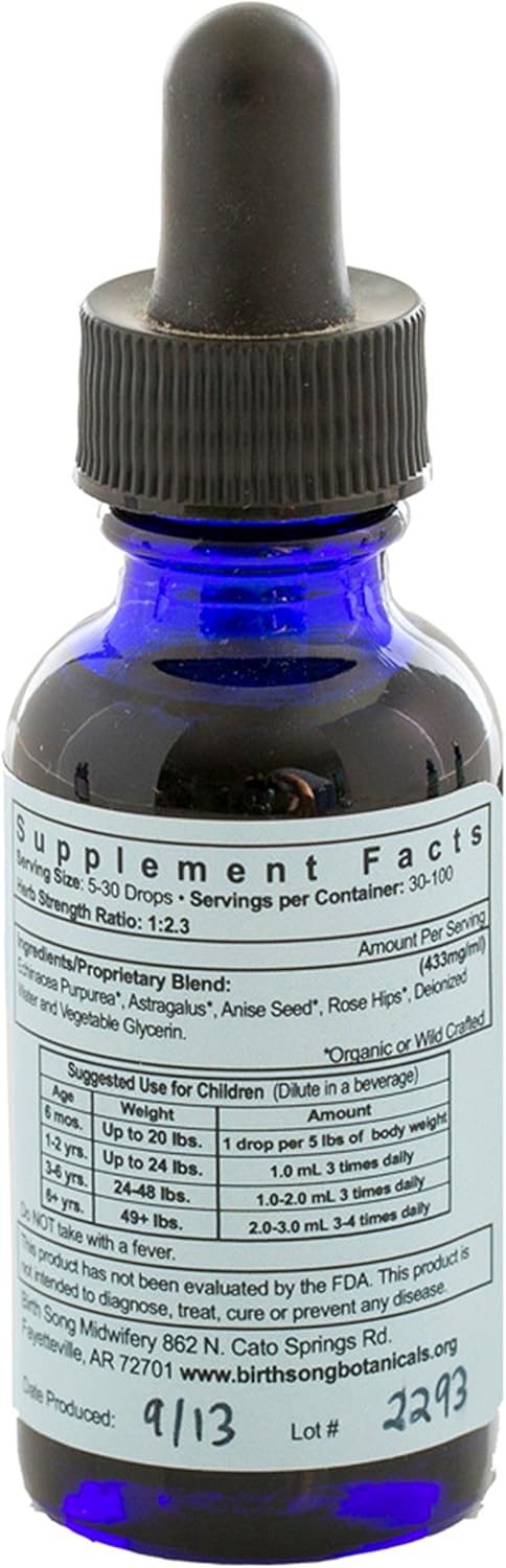 Tintura Infantil de Hierbas Orgánicas para la Inmunidad Diaria