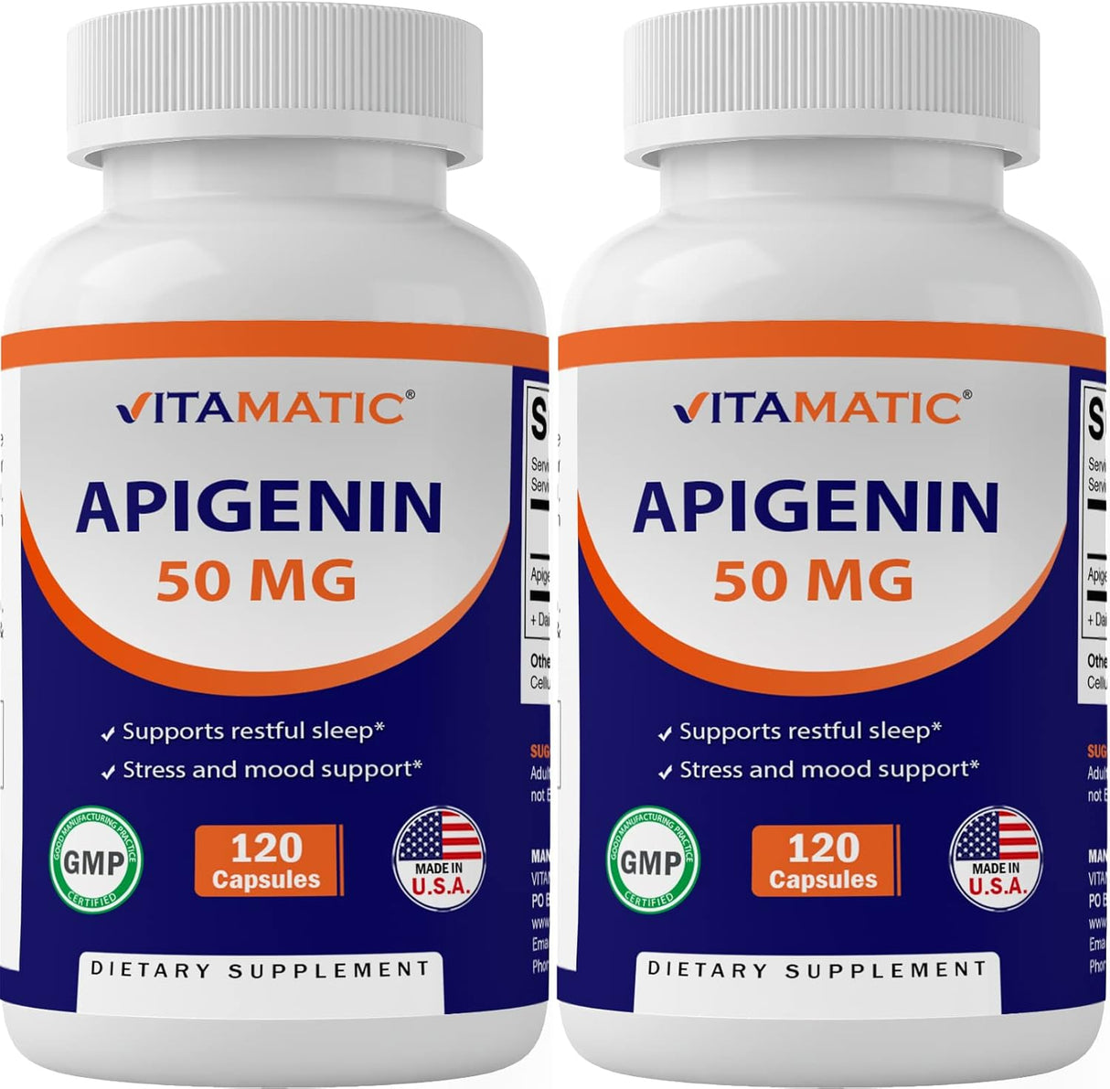 Vitamatic Paquete de 2 Apigenina 50mg 120 Cápsulas