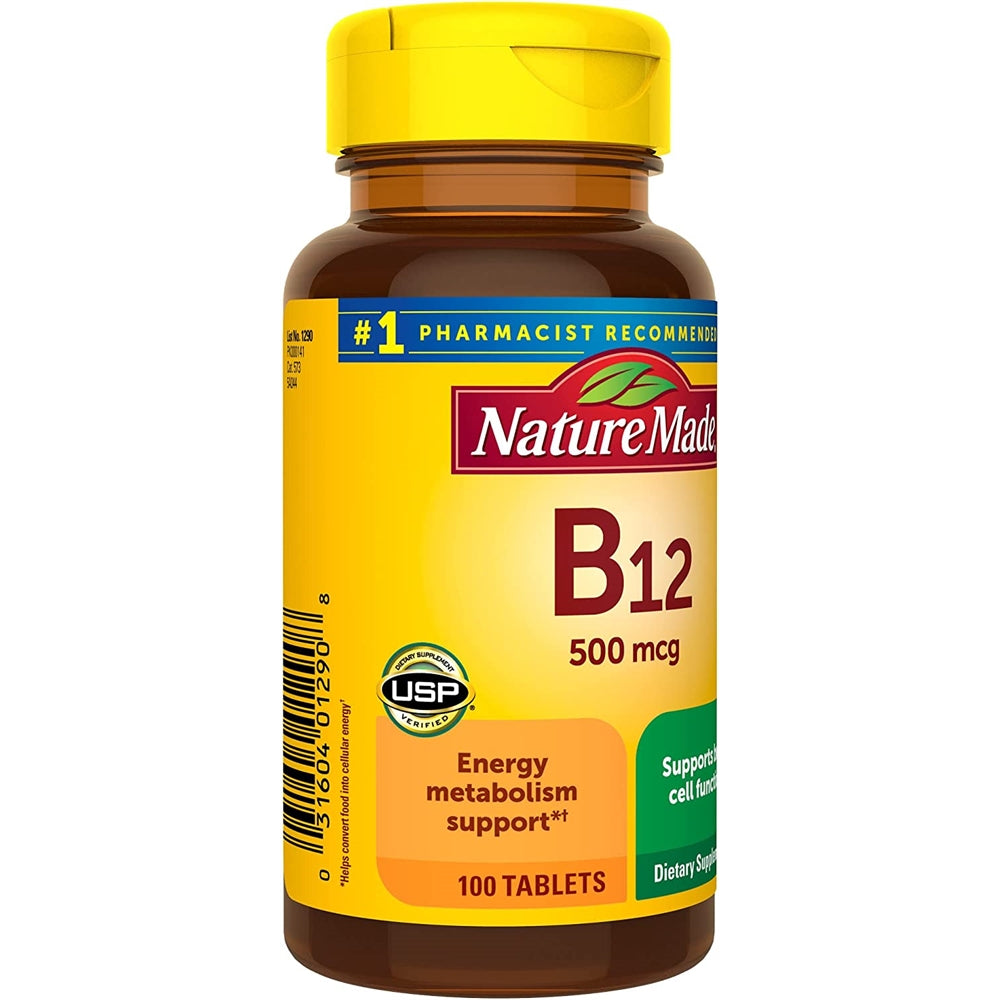 Suplemento Vitamina B-12 500 mg apoyo al metabolismo