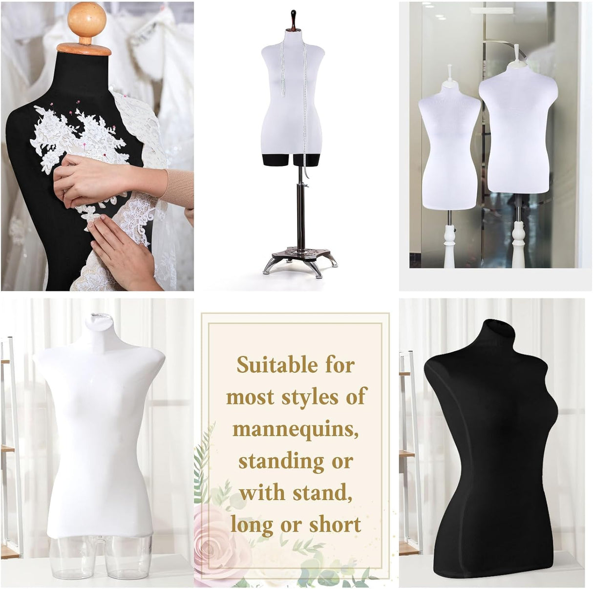 Cubierta de Maniquí Superior Peryiter, Tela Suave y Elástica