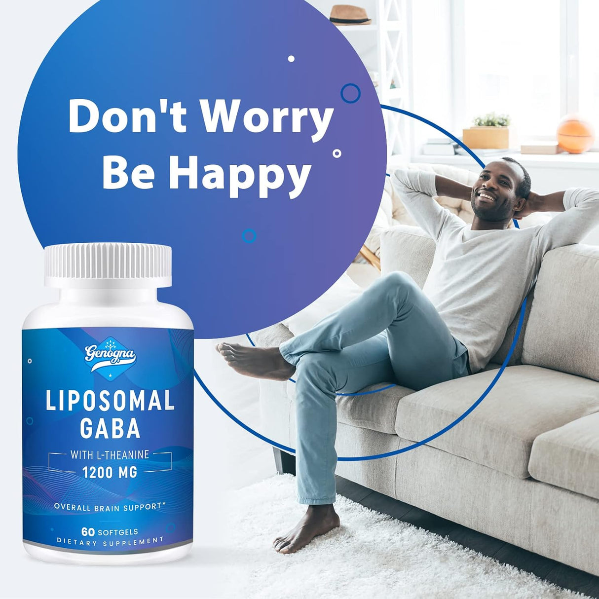 Suplemento de L-teanina de 1200 mg Genogna