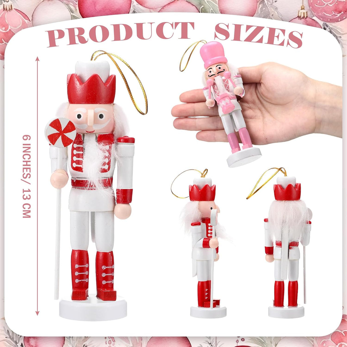 15 Piezas Adornos de Navidad Soldados Nutcracker de Madera