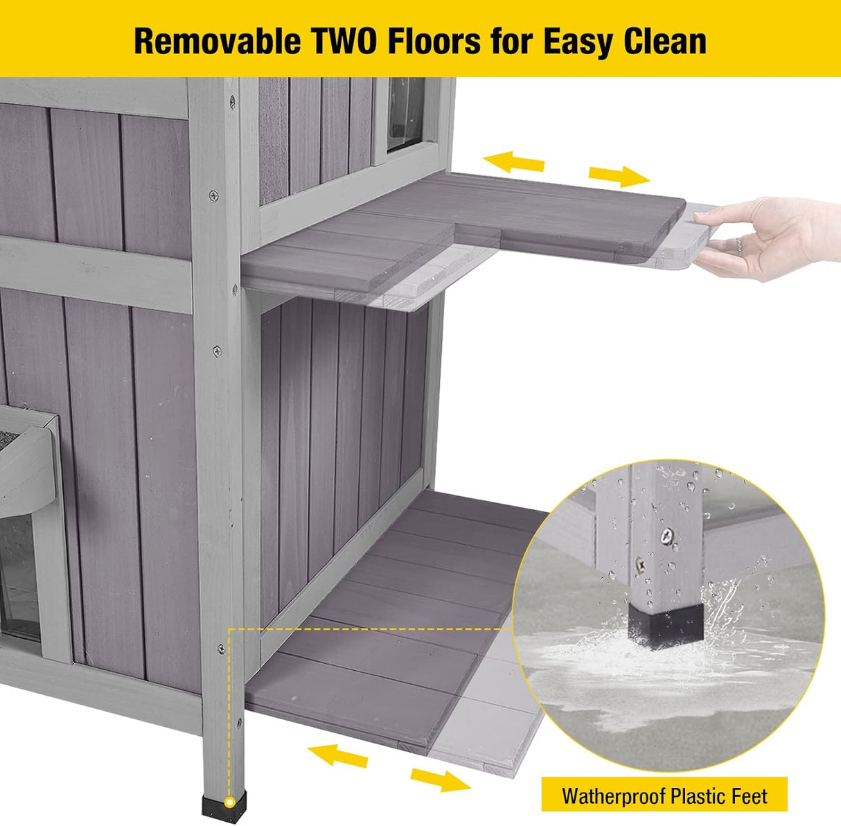 Casa de Gato Aivituvin, 2 Pisos, Puerta de Escape, Modelo 2-Story