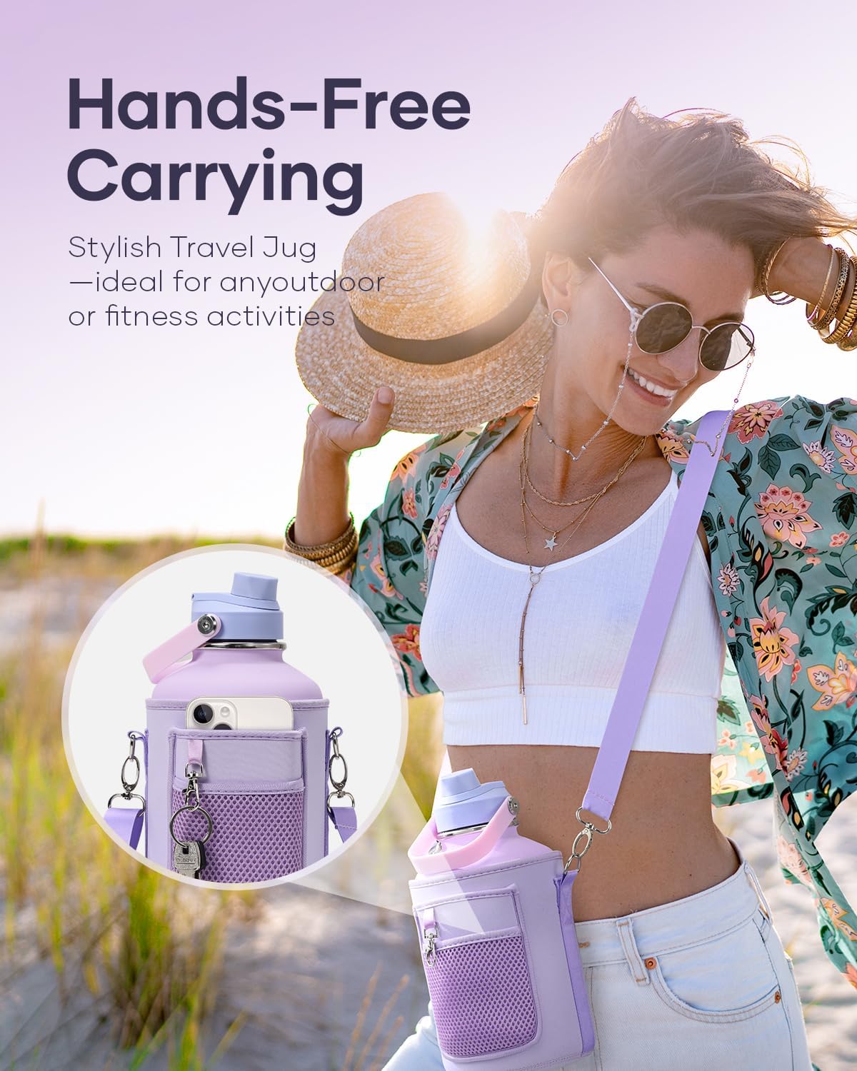 Botella de agua aislada BUZIO 64oz, acero inoxidable, con tapa