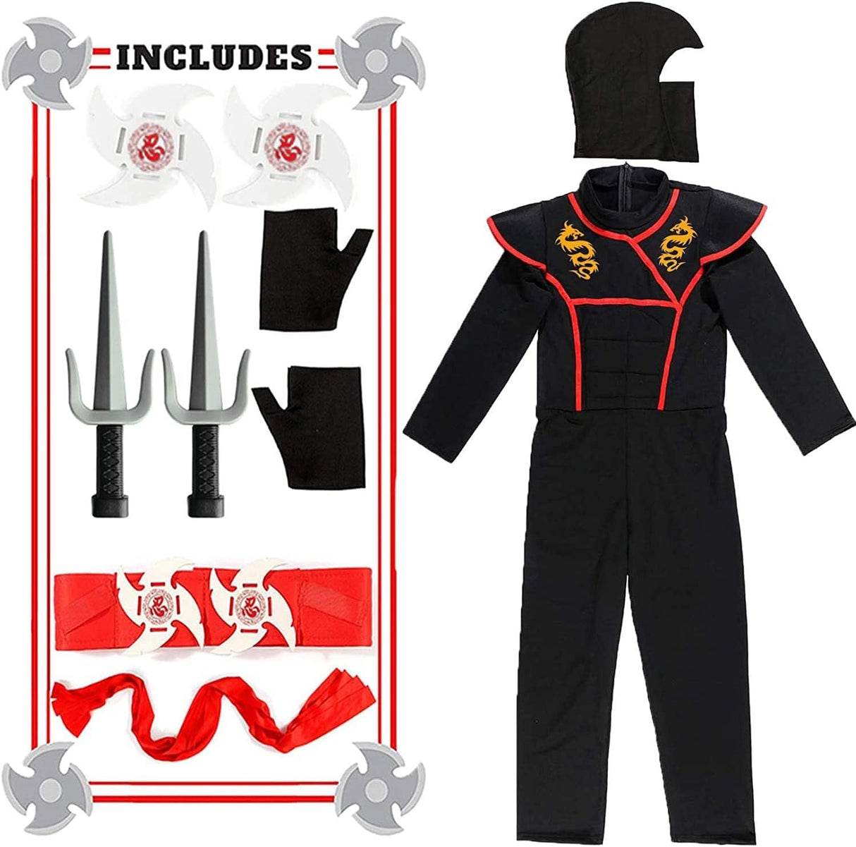 Disfraz Ninja Deluxe para Niños - Musculoso, Halloween, Kids