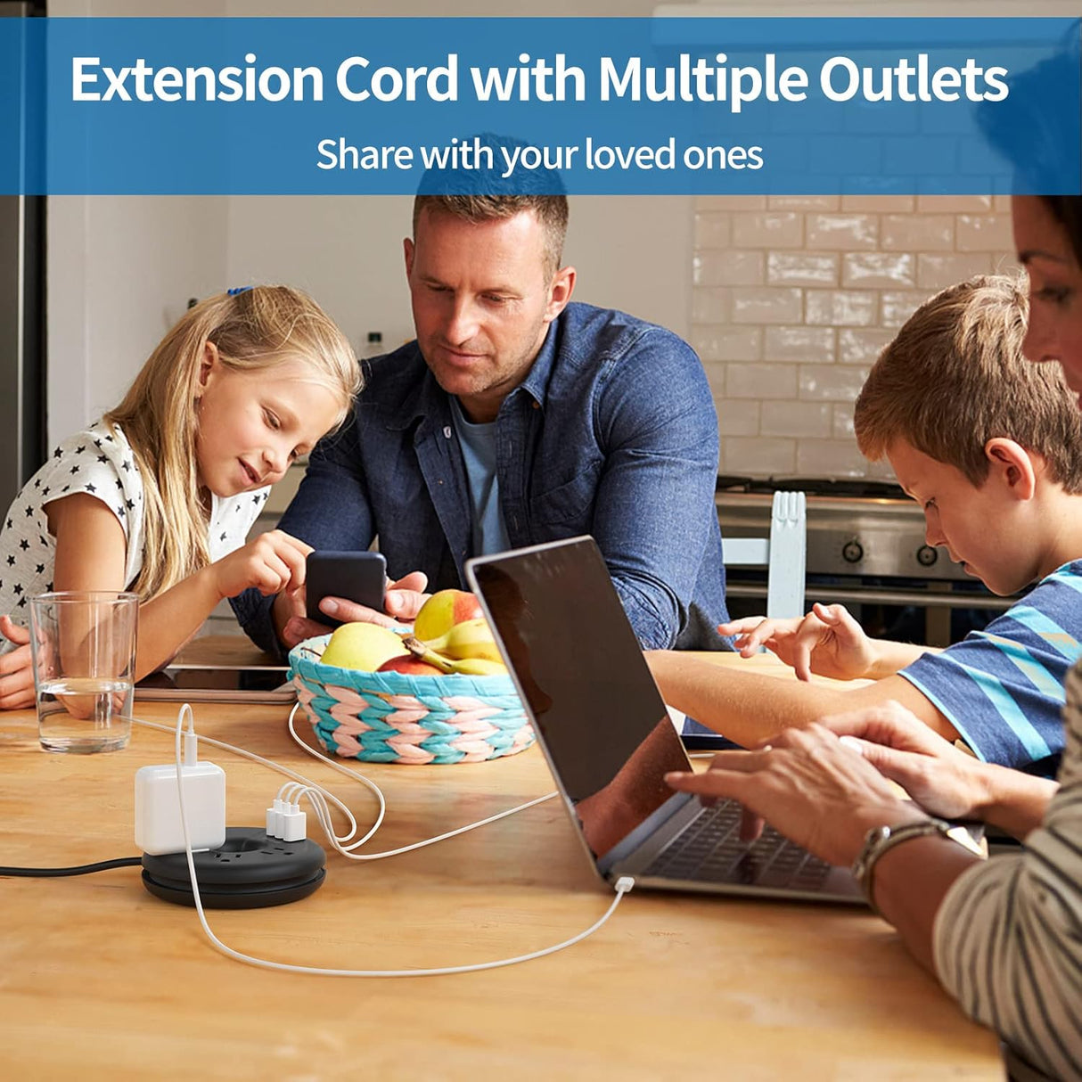 NTONPOWER - Regleta de alimentación de viaje, negro