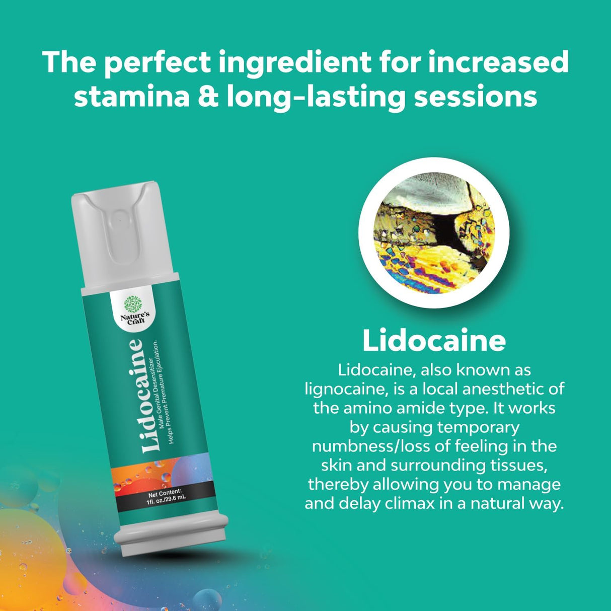 Spray tópico desensibilizante de lidocaína control de clímax