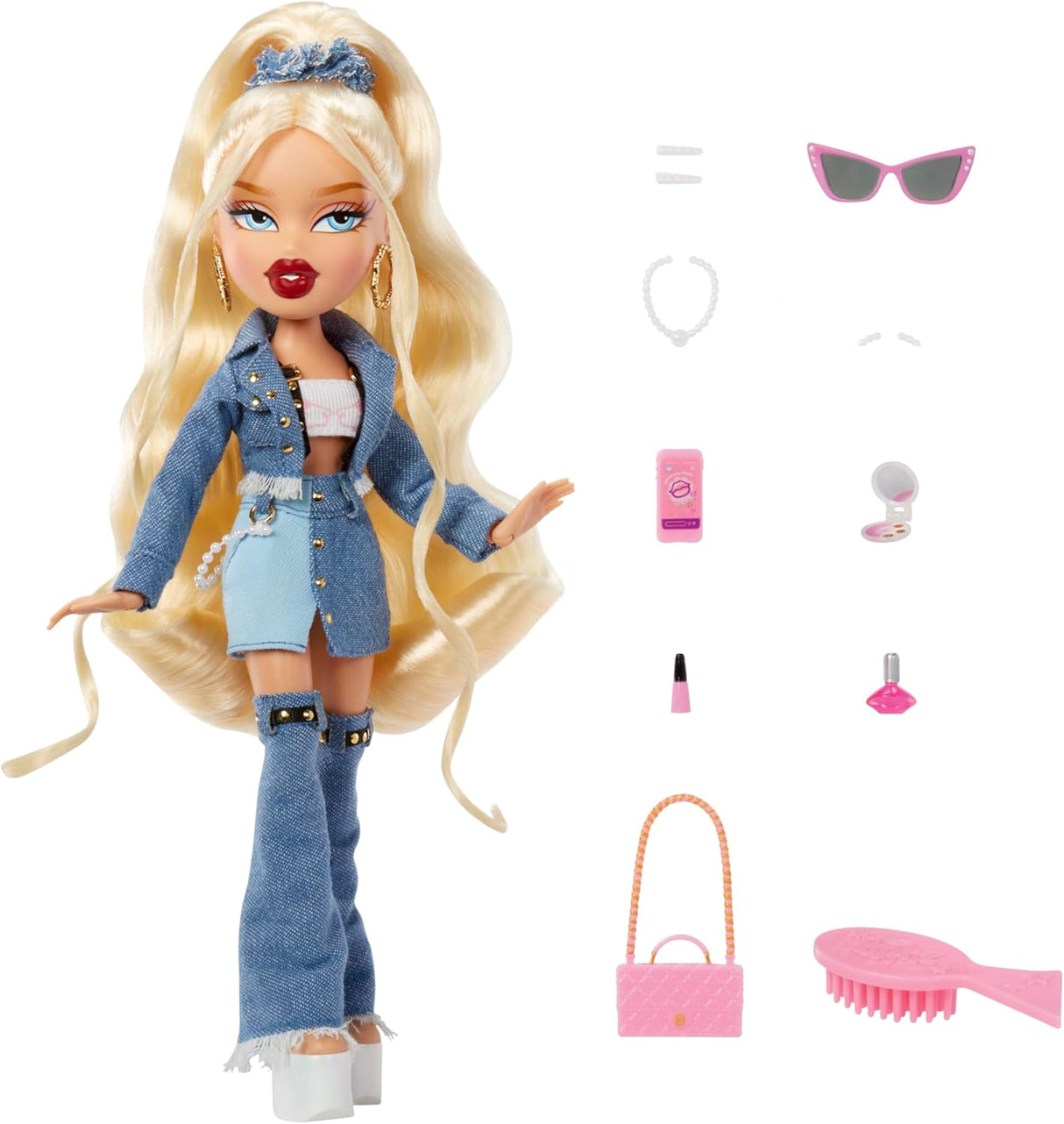 Muñeca Bratz Alwayz Cloe con 10 accesorios y póster