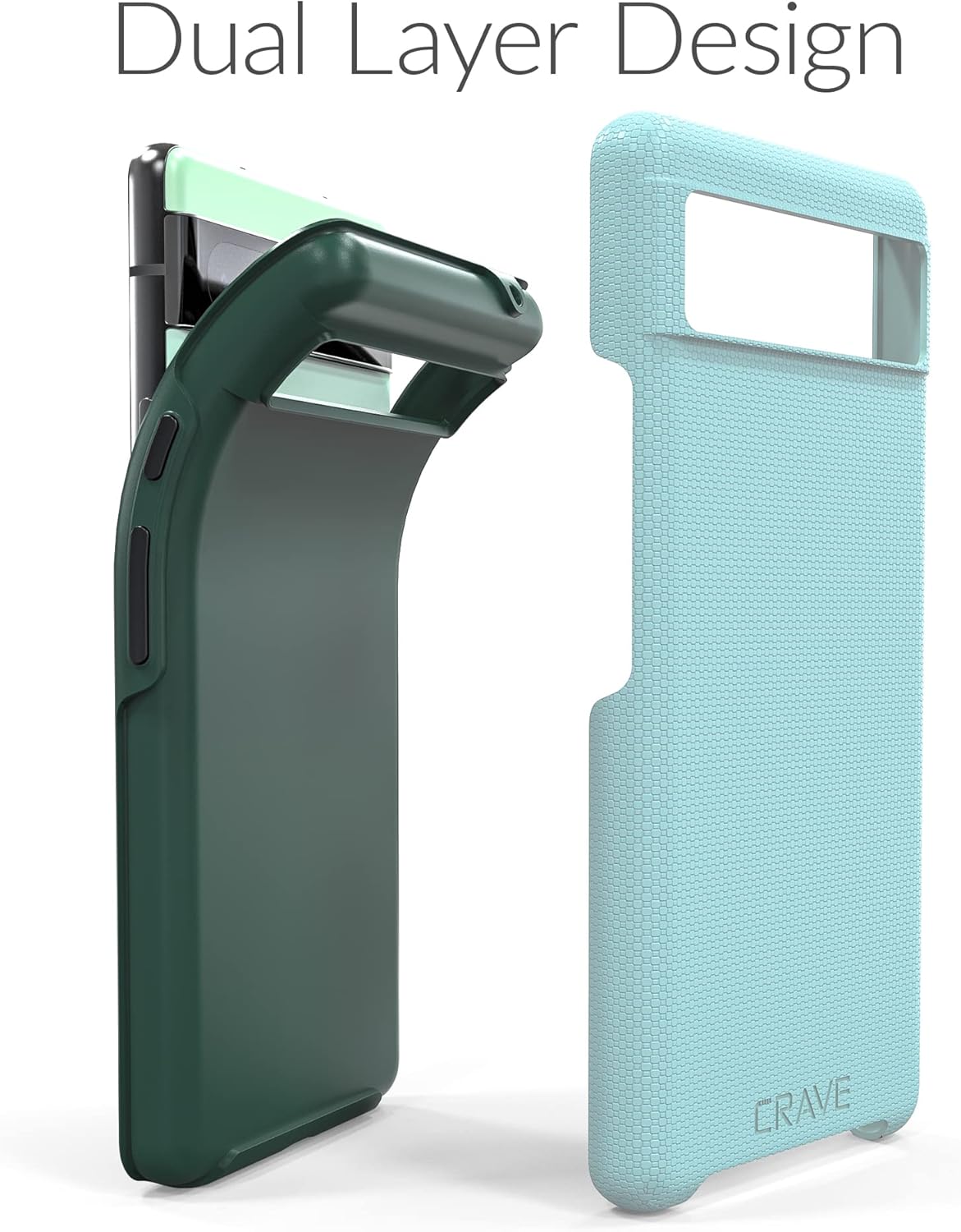 Crave Funda Dual Guard para Google Pixel 6a, funda de protección a prueba de golpes de doble capa para Google Pixel 6a, color aguamarina