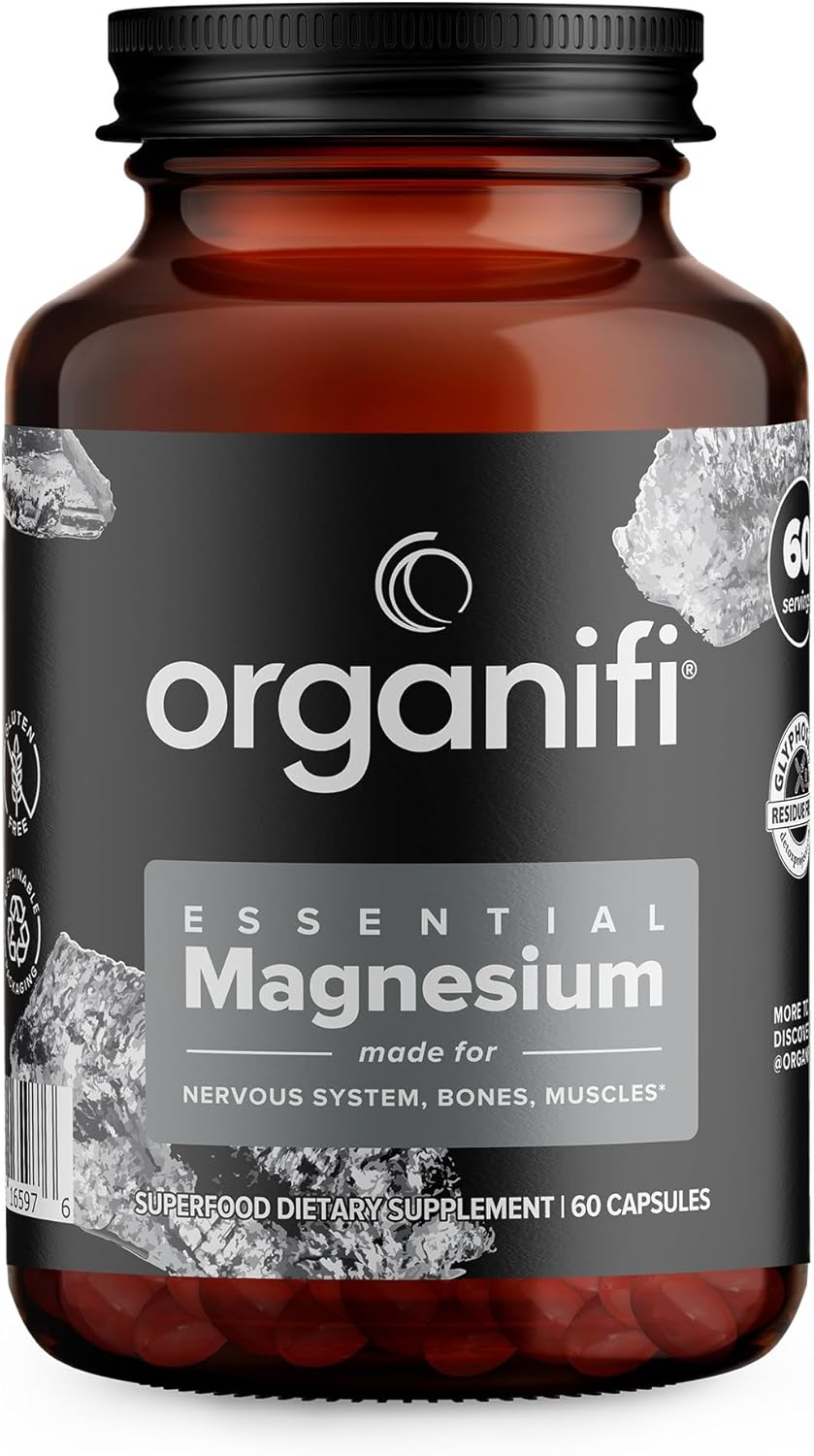 Organifi Magnesio Glicinato para Huesos y Músculos, 60 cápsulas