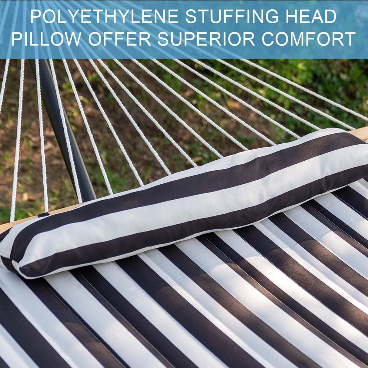 Hamaca Doble Lazy Daze 12 FT, con Baras y Almohada, 450 lbs