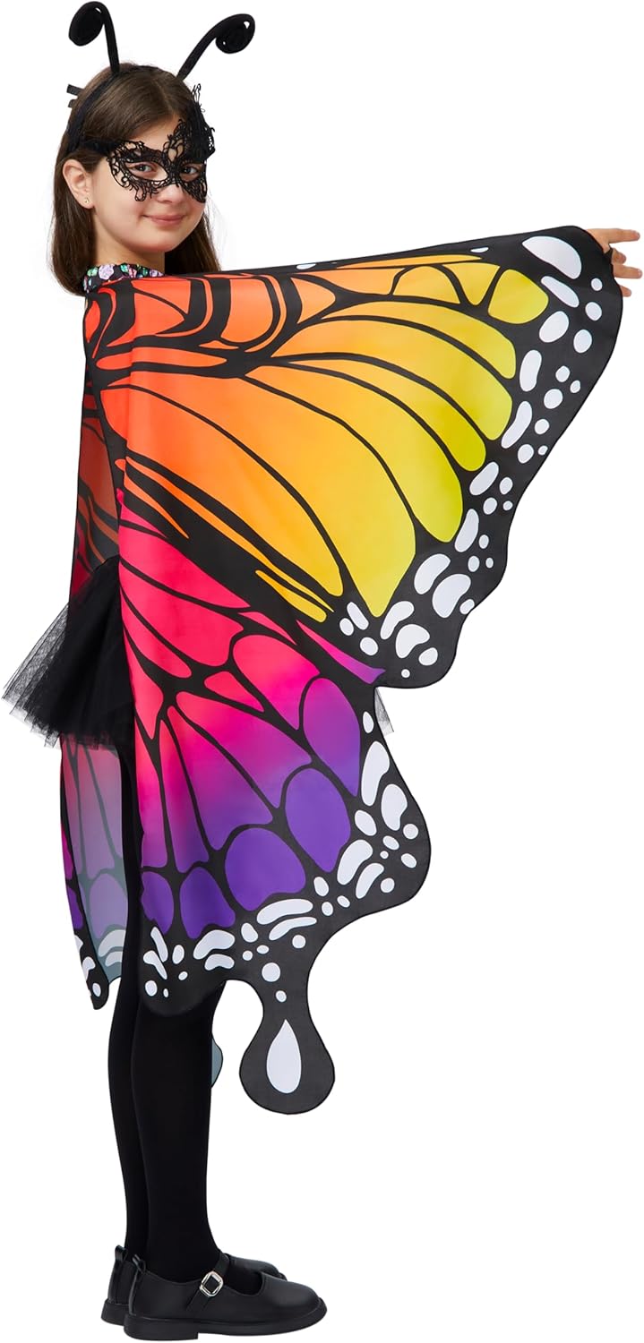 Disfraz con mascara de mariposa para niñas, Spooktacular Creations, con máscara y diadema.