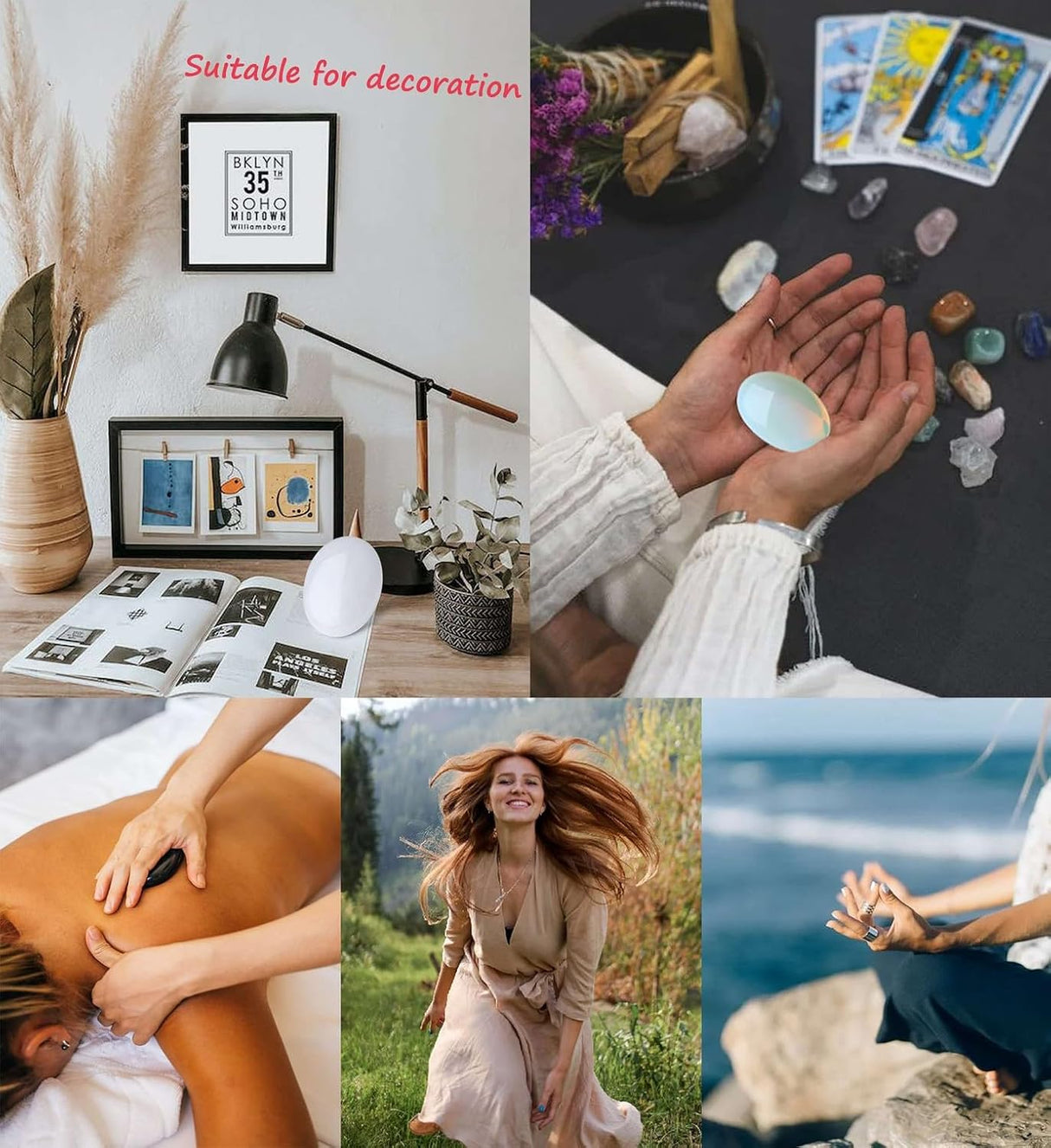 Piedra de Palma de Cuarzo Claro 2.4" - Energía y Sanación