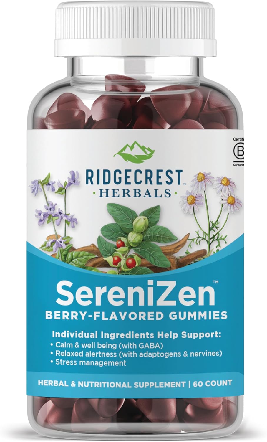 Suplemento SereniZen Gomitas con Ashwagandha GABA L-teanina