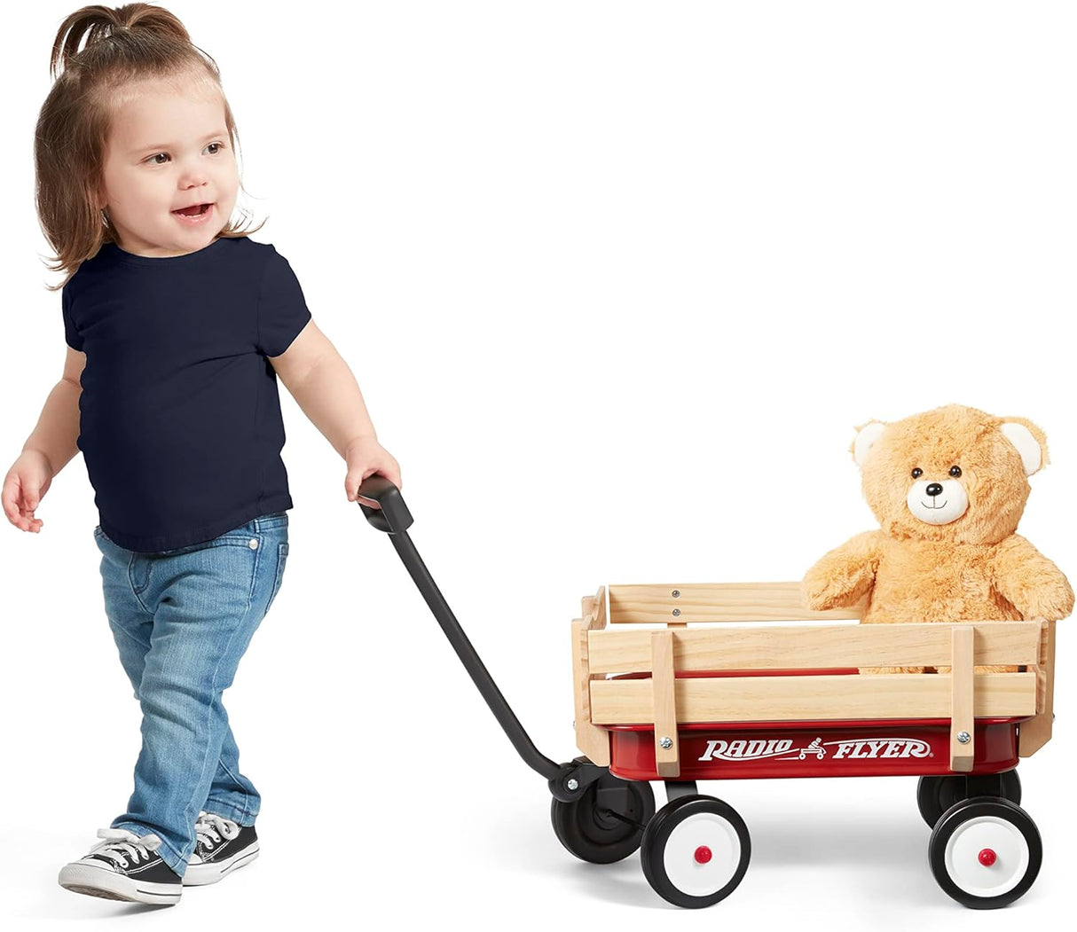 Wagon de Juguete de Acero y Madera Radio Flyer con Oso 19