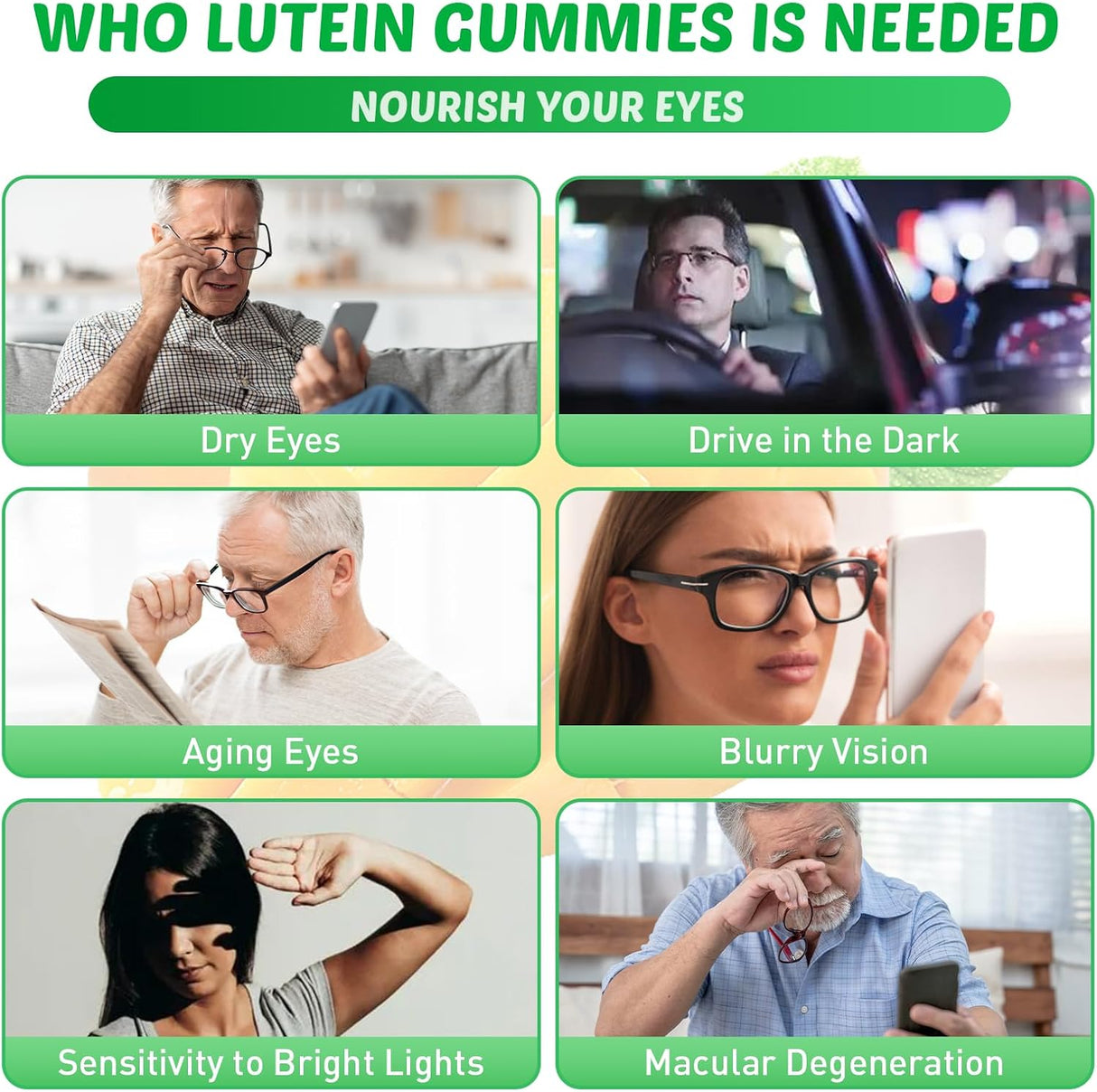Gummies de Luteína con Zeaxantina y Omega-3, 60u
